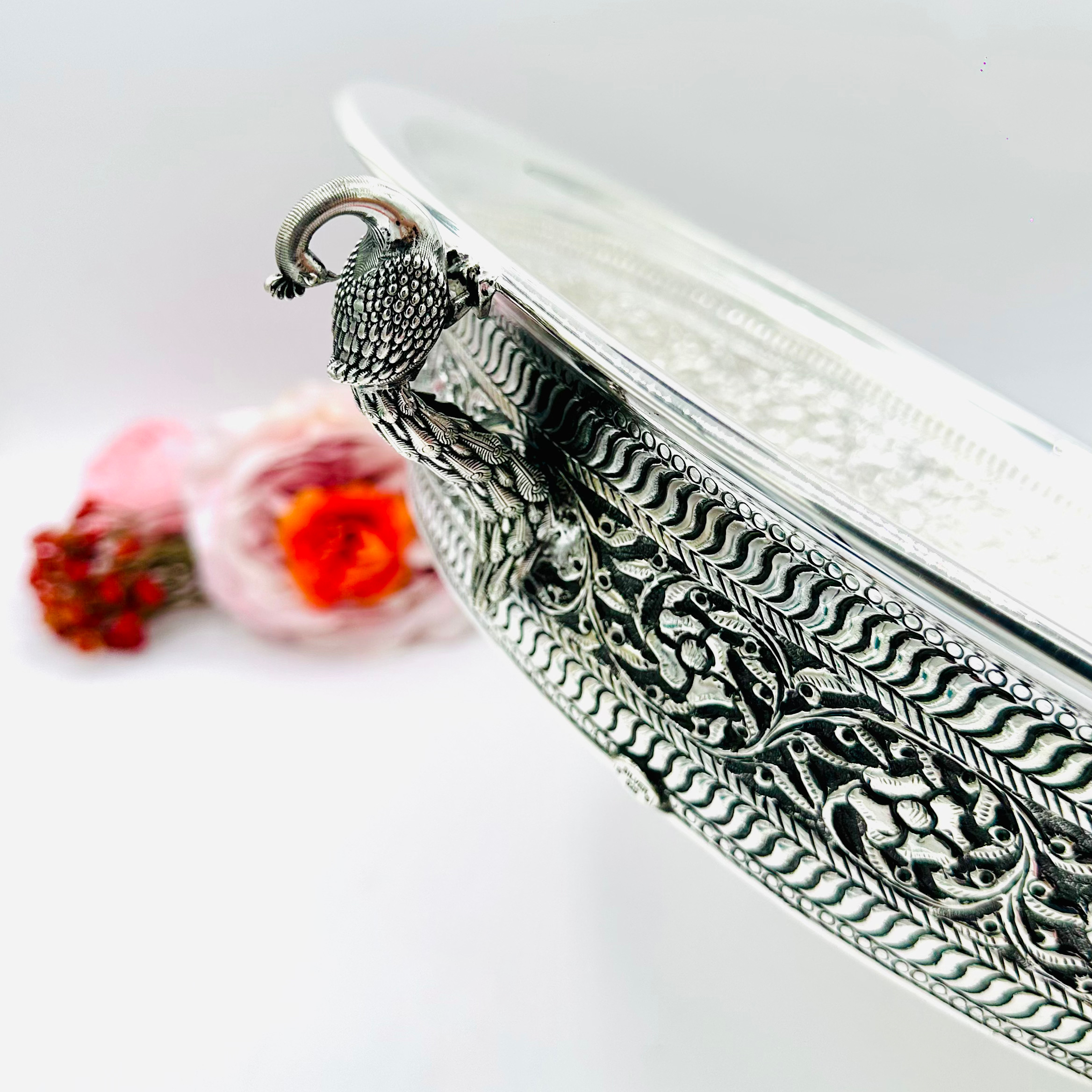 Antique Peacock Pooja Plate / Urli