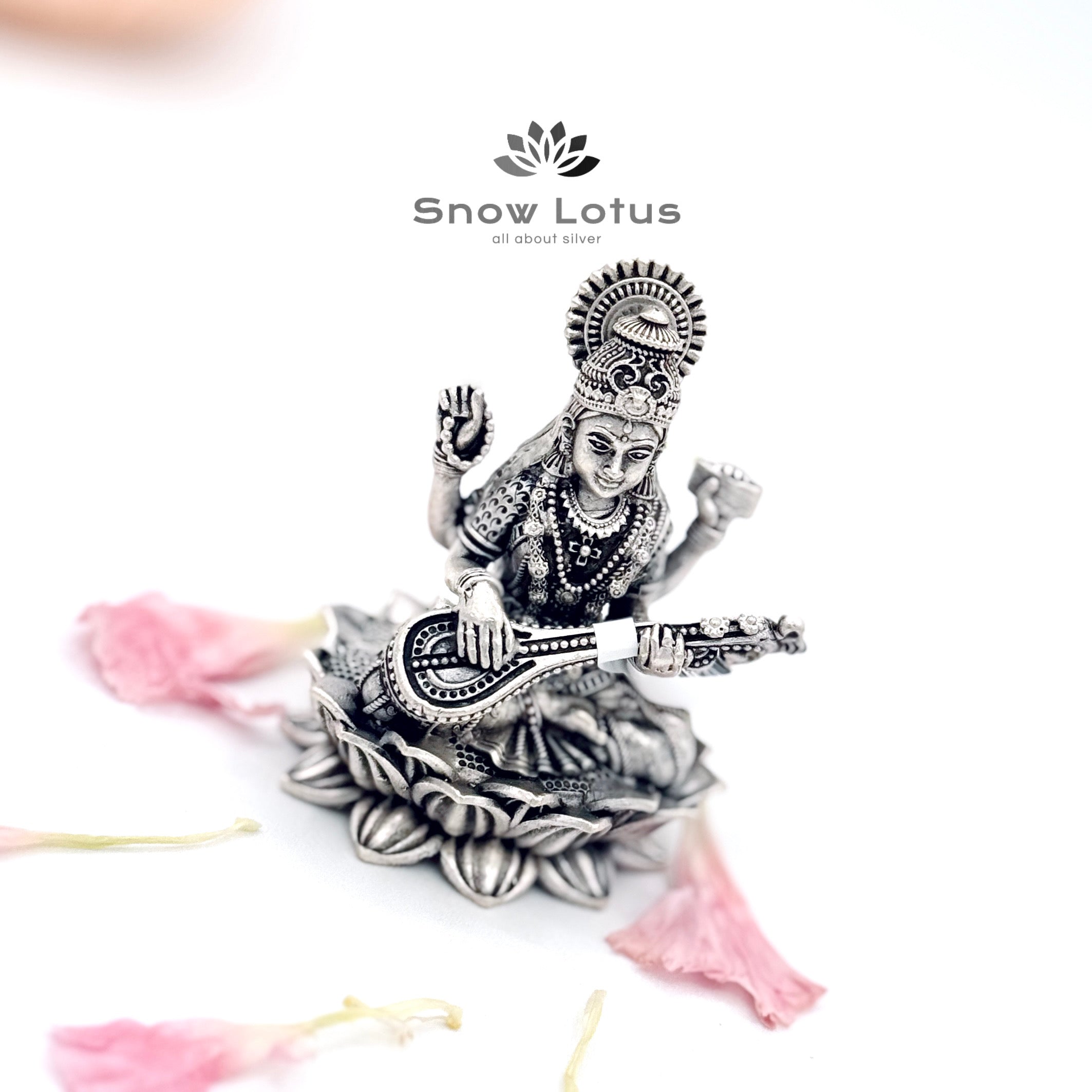 Antique Saraswathi with Lotus 3D