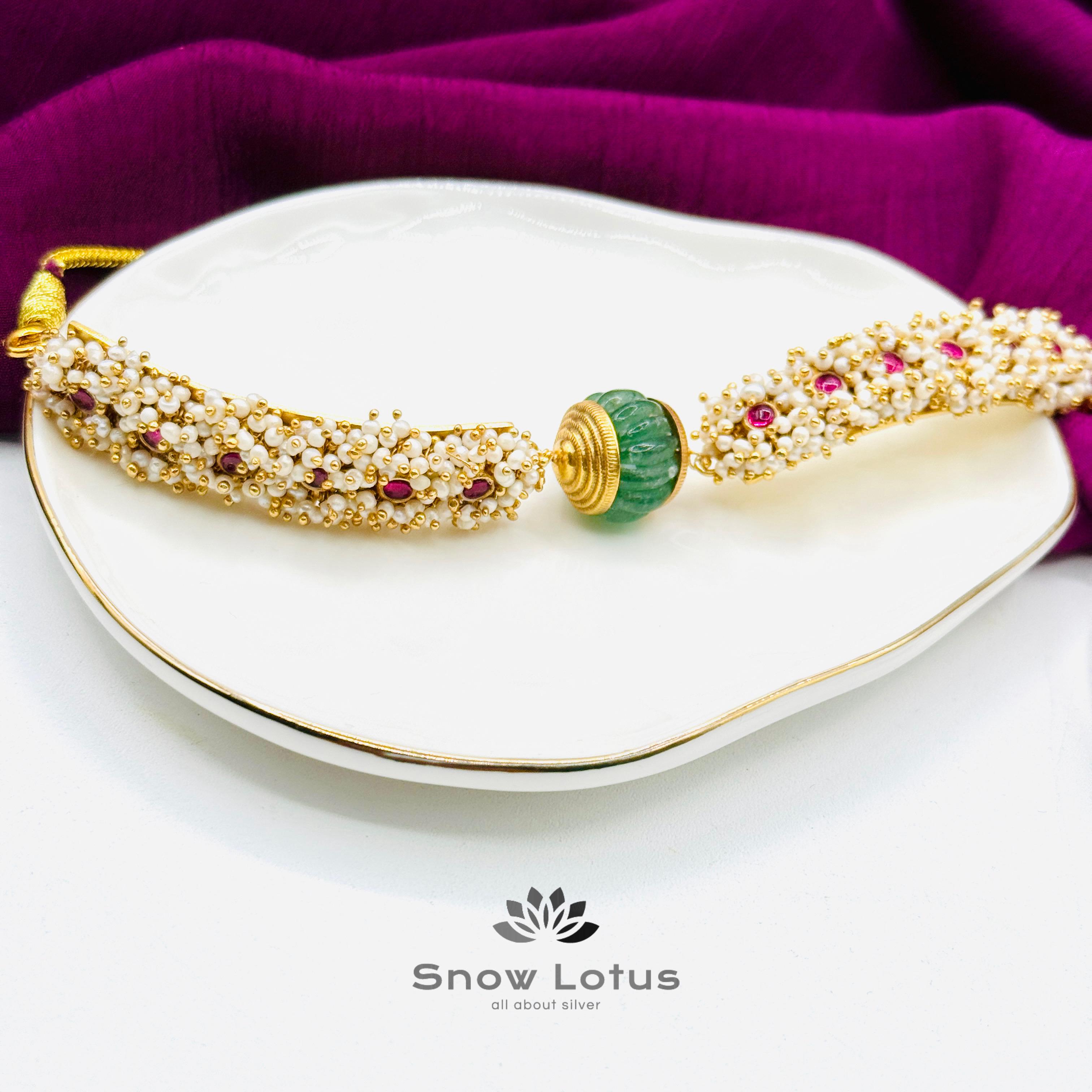 Green Ball Pearled Choker