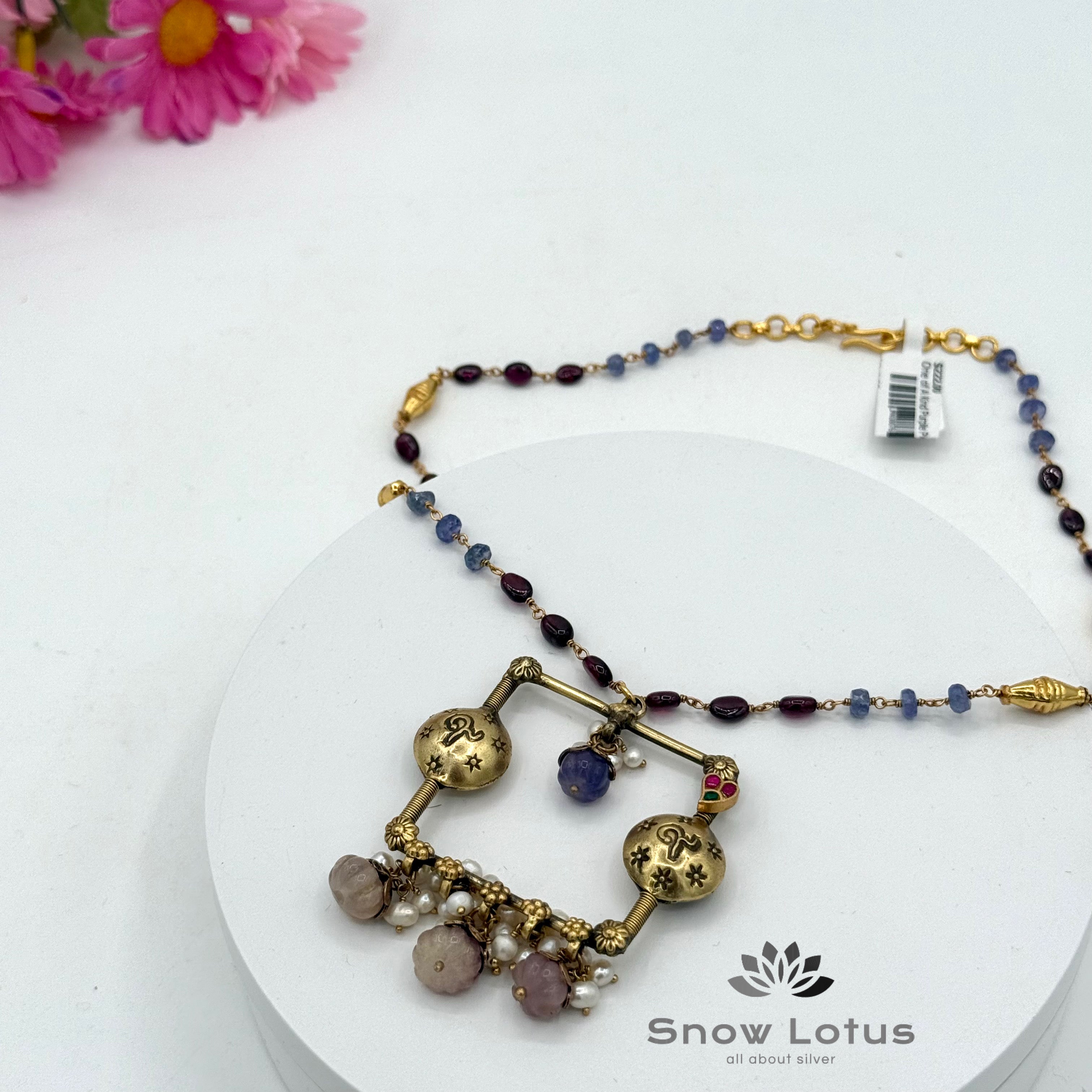 One of A Kind Purple Pearly Neckpiece