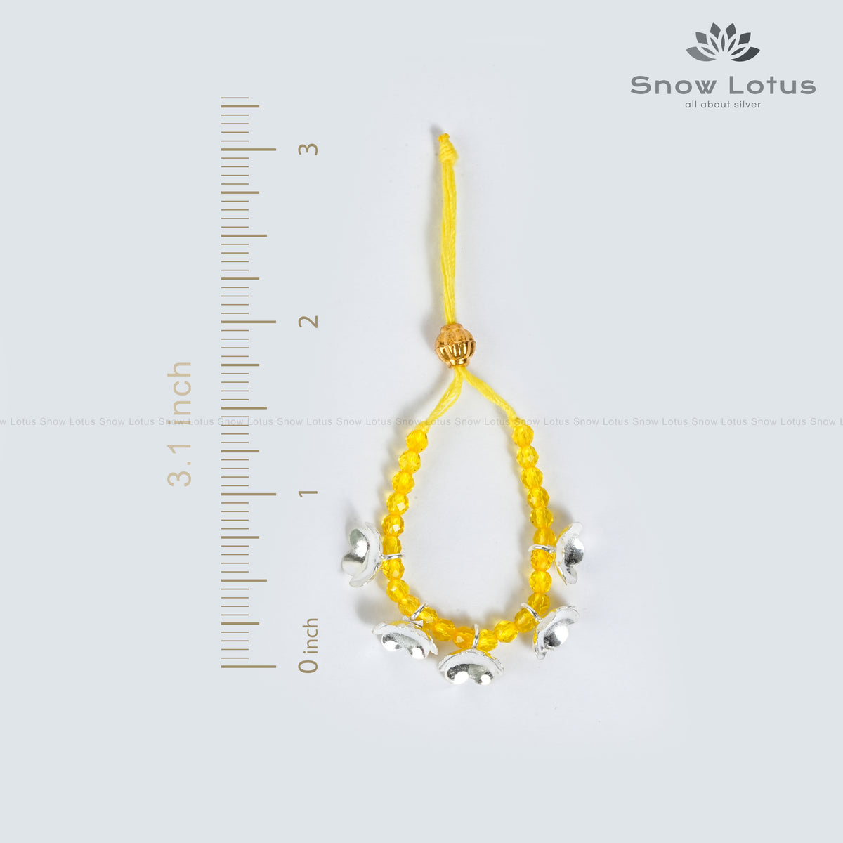 Silver Flowers Mini Haarams Lemon Yellow