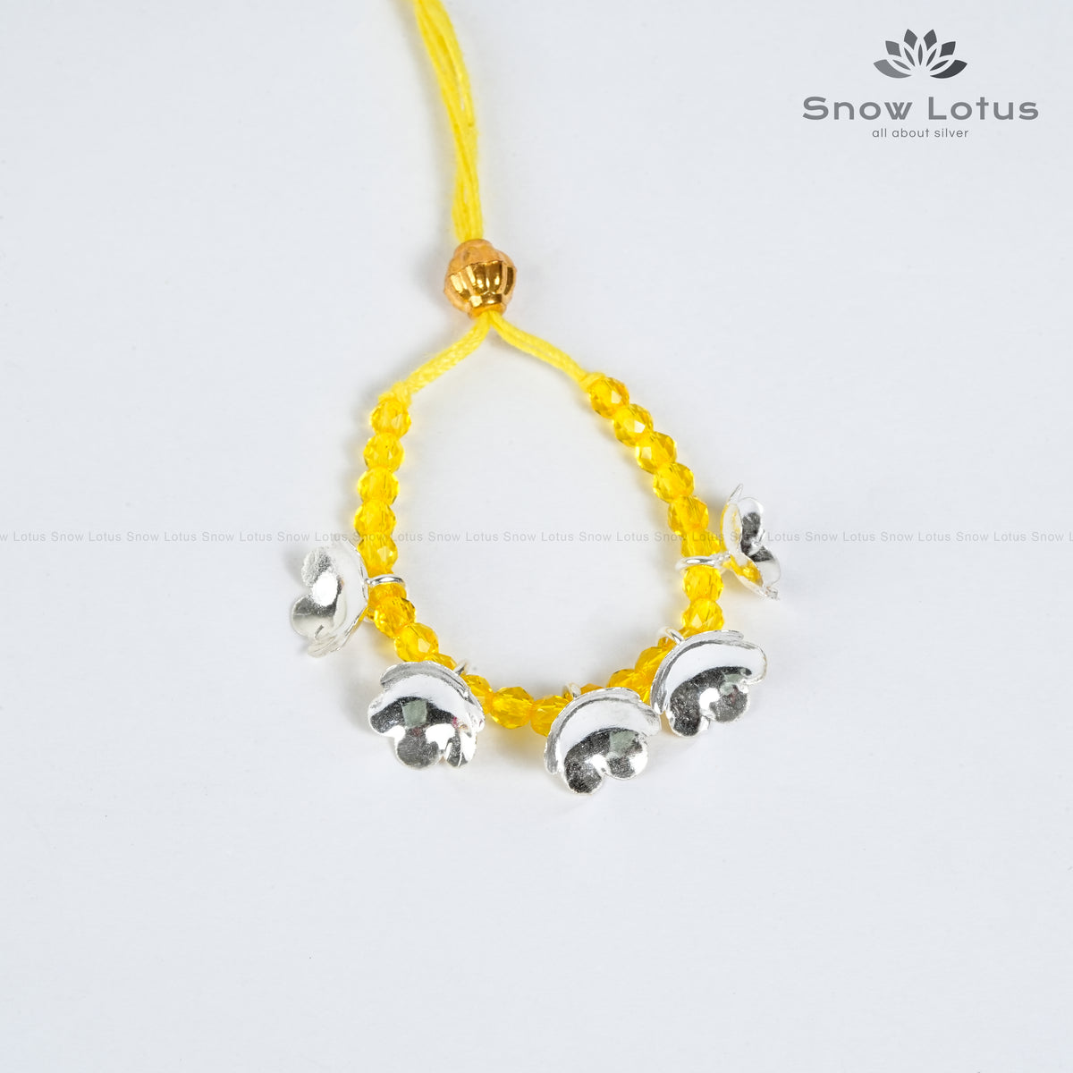 Silver Flowers Mini Haarams Lemon Yellow