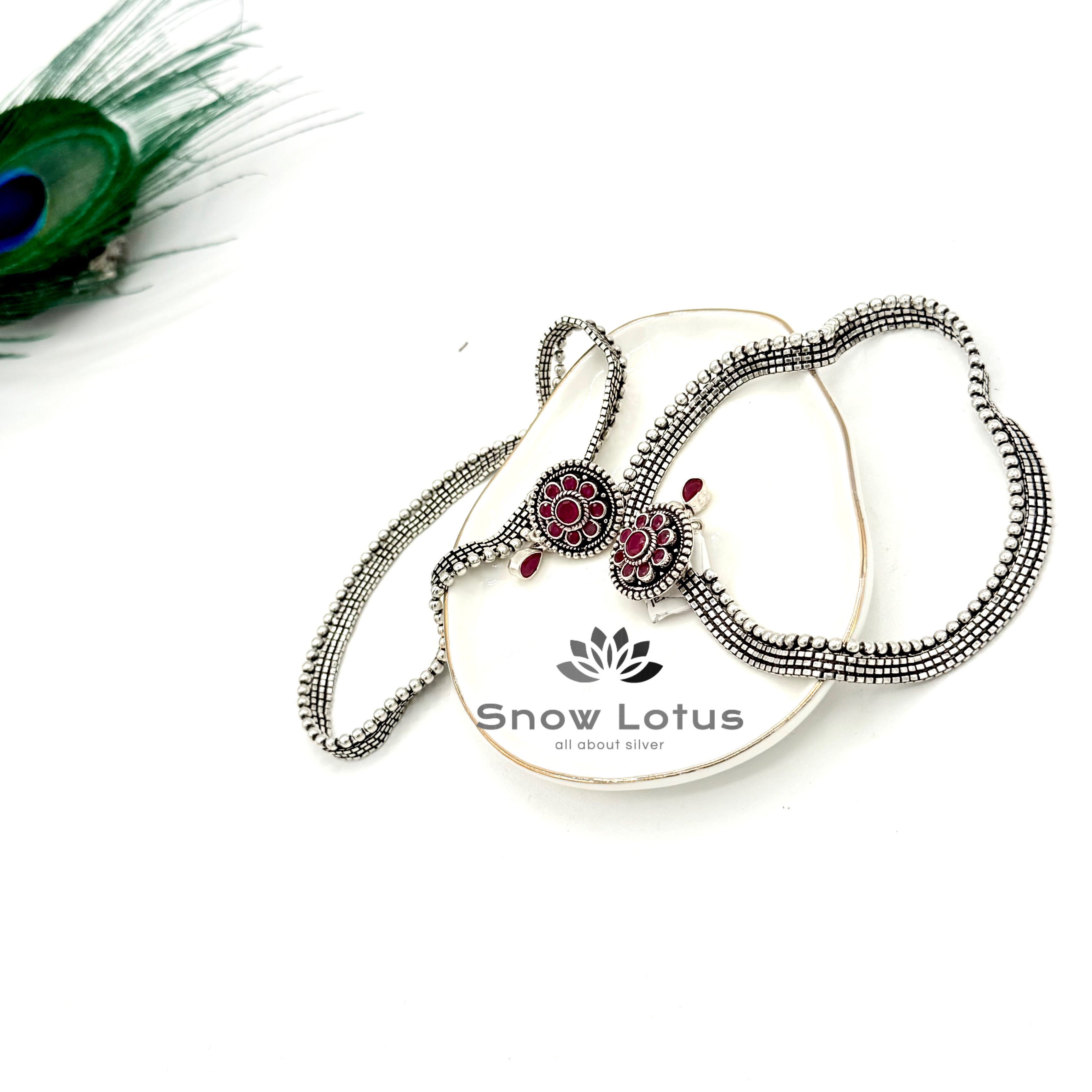 Ruby Single Floral Anklet