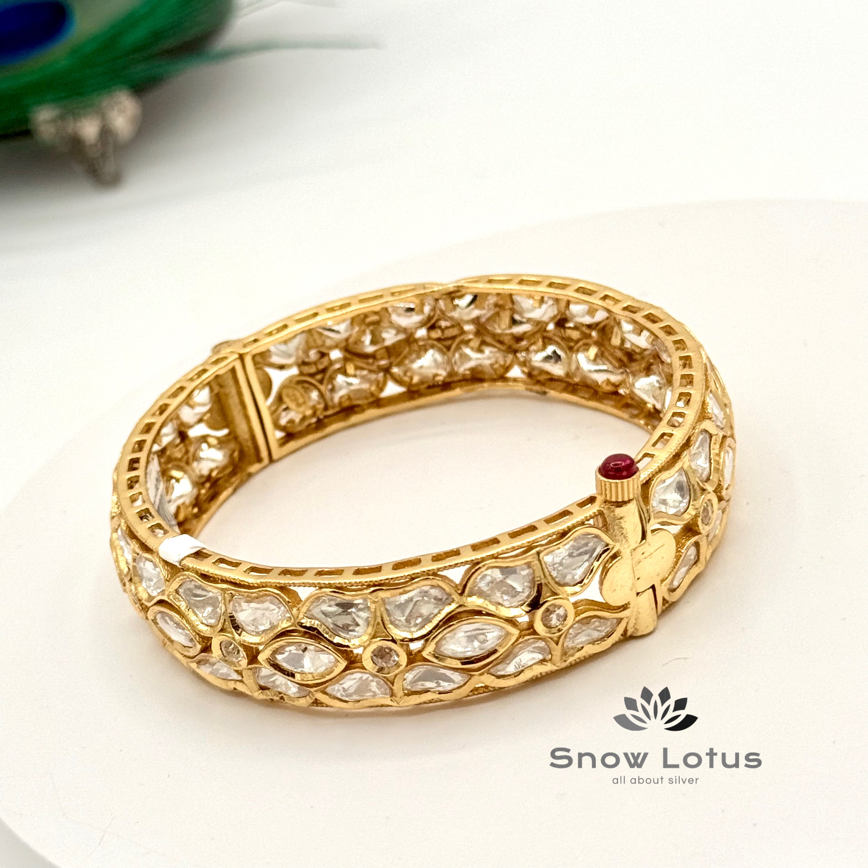 Floral Polki Openable screw kada single (2.4)