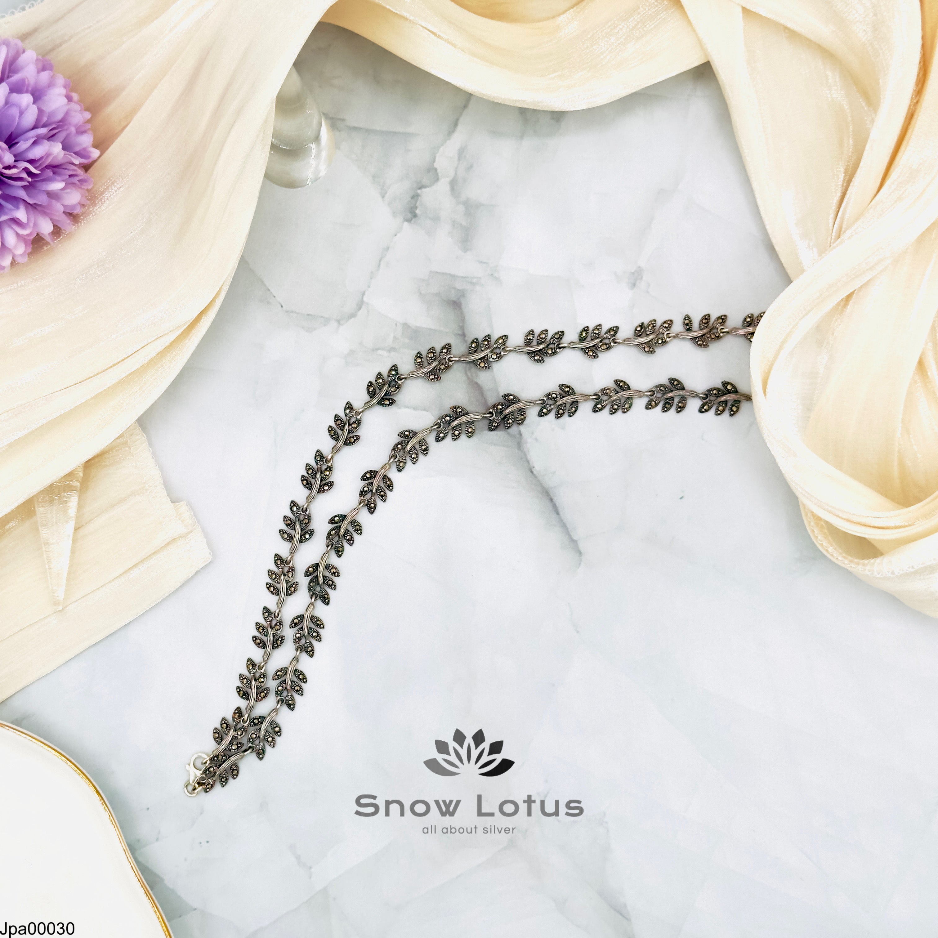 Antic Marcasite Leaf payals