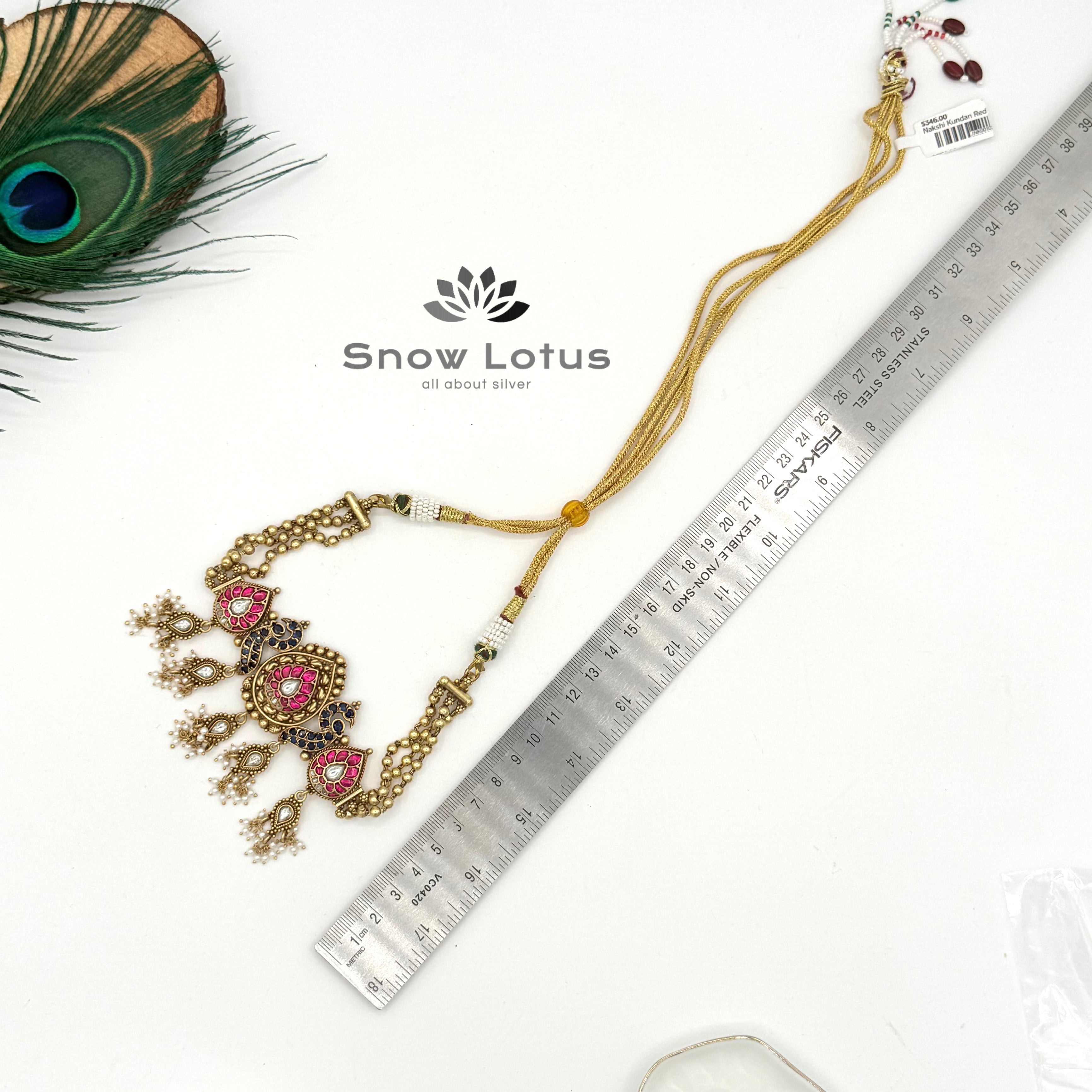 Nakshi Kundan Red & Blue Choker