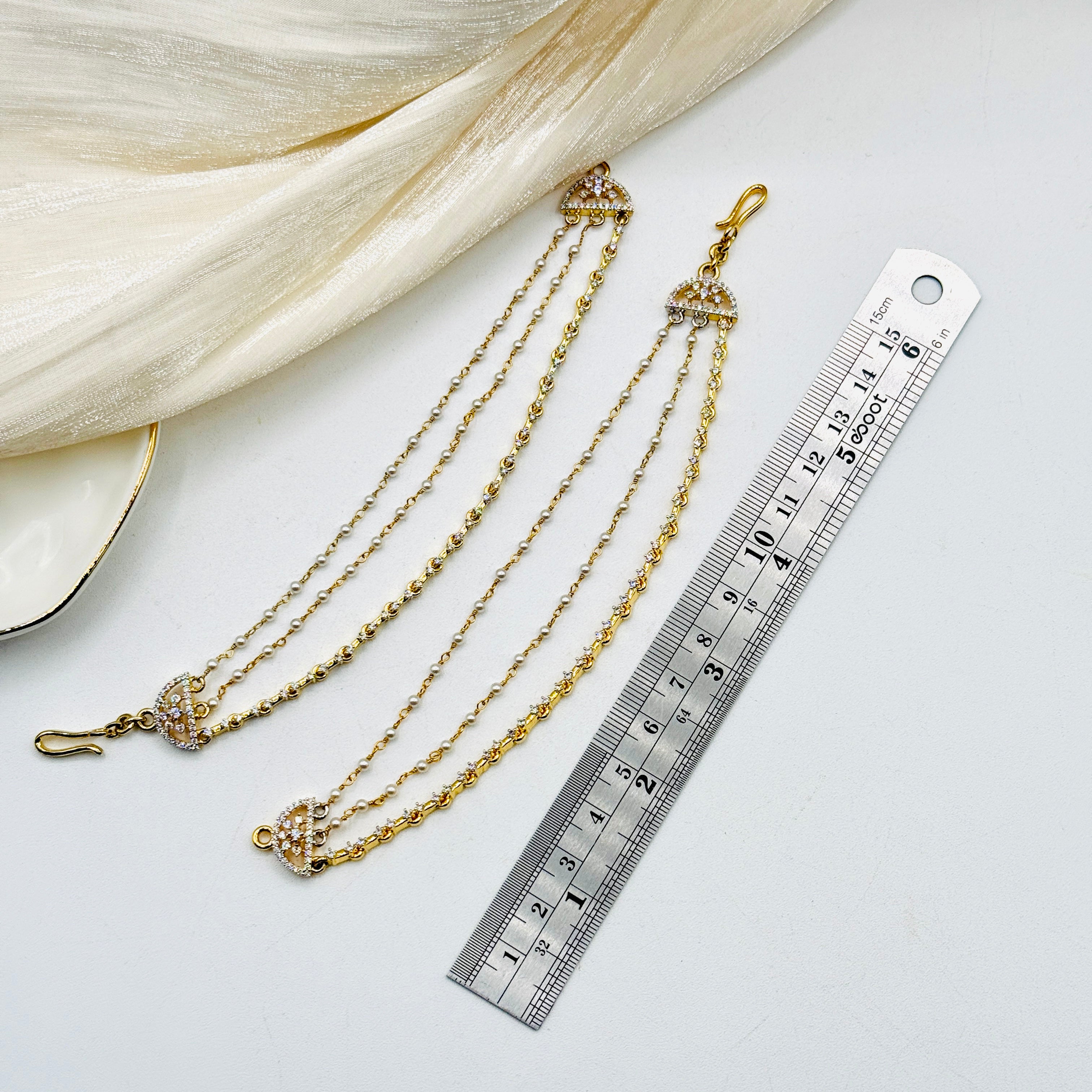 Triple Layer CZ With Pearled Maati