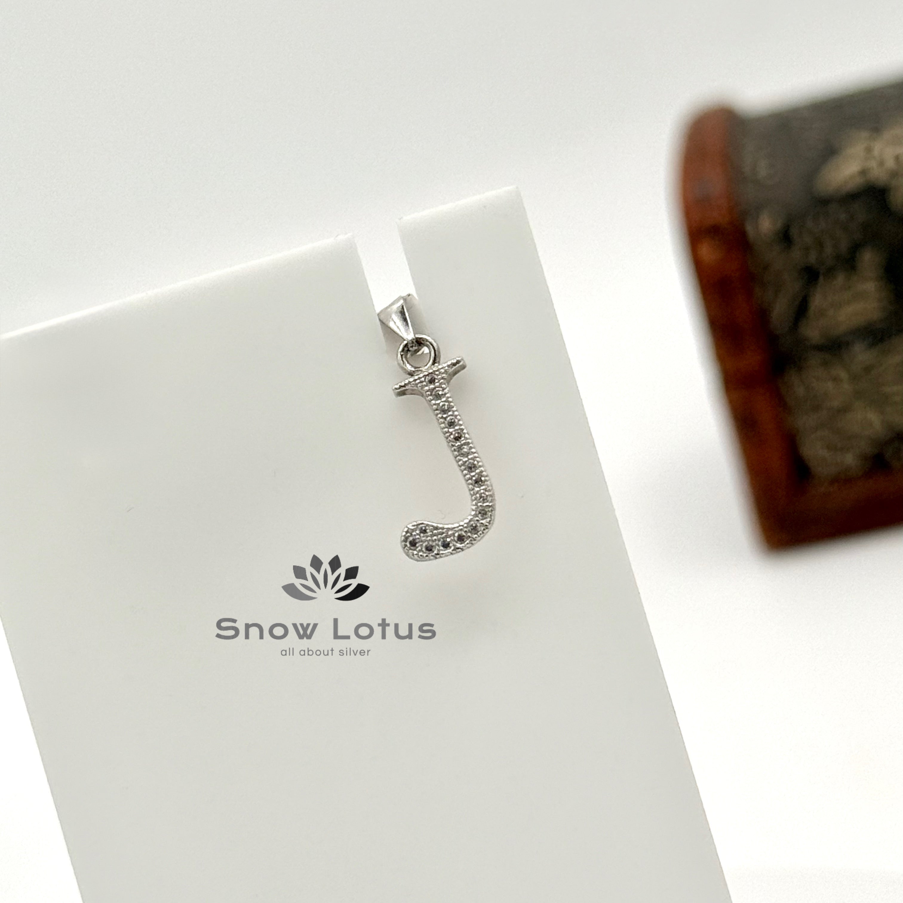J Alphabet CZ Pendant