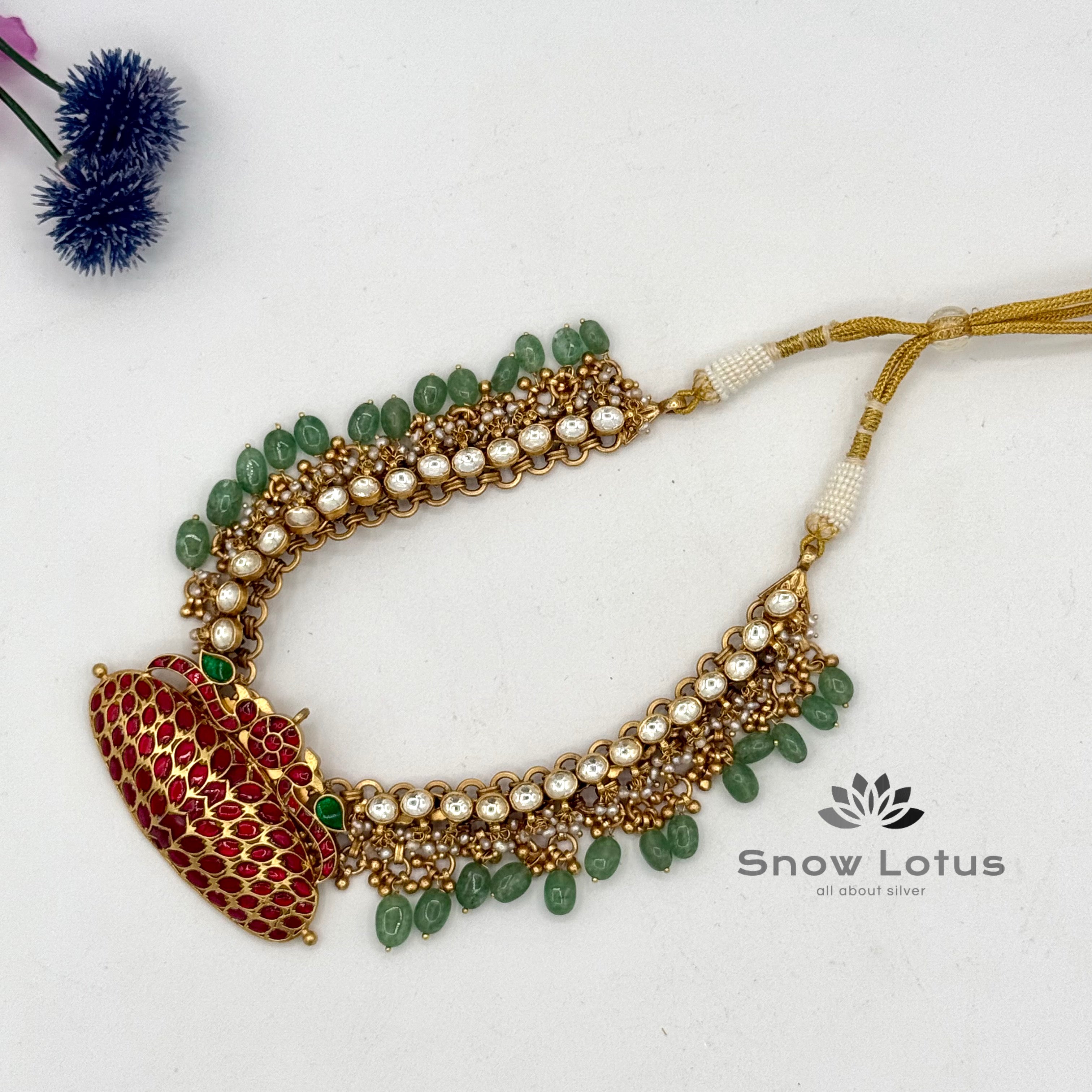 Linked Kundan Neckpeice