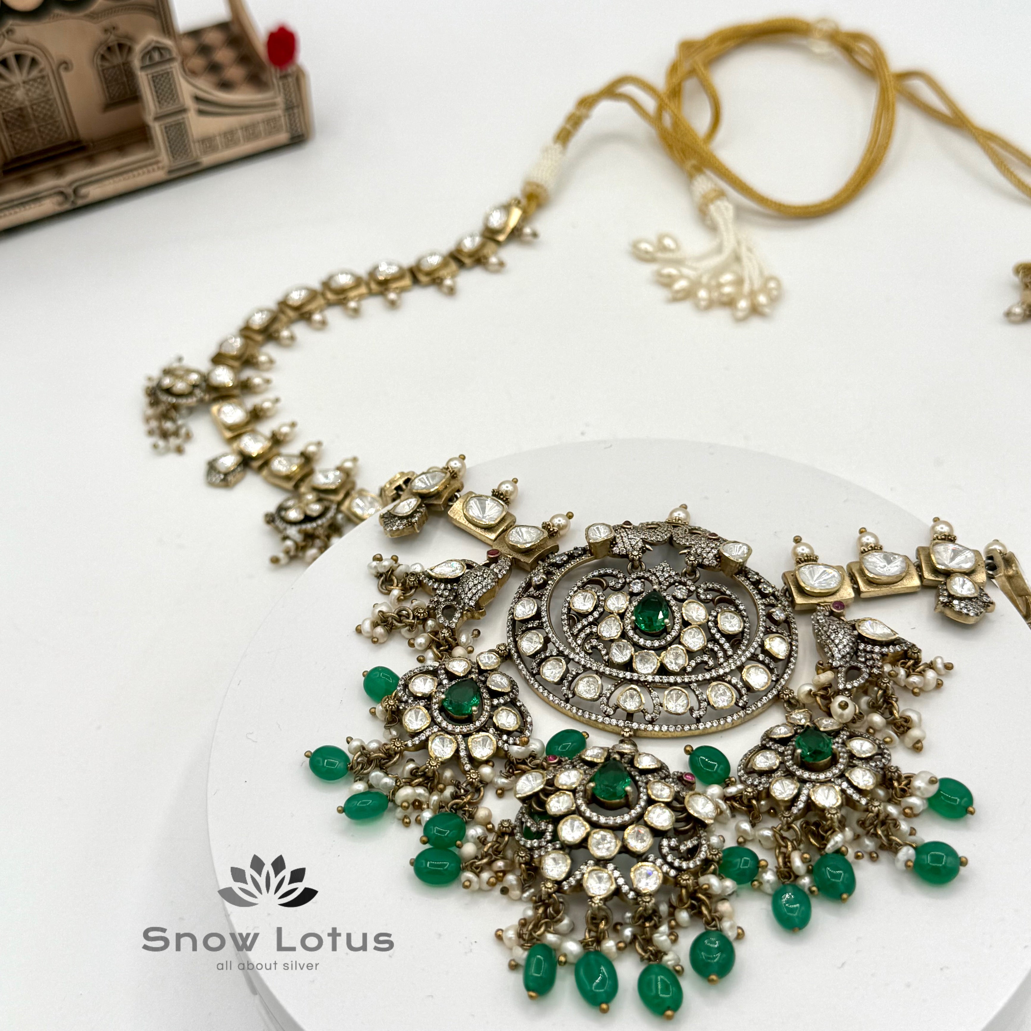 Long Emarald Moissanite Rani Haaram