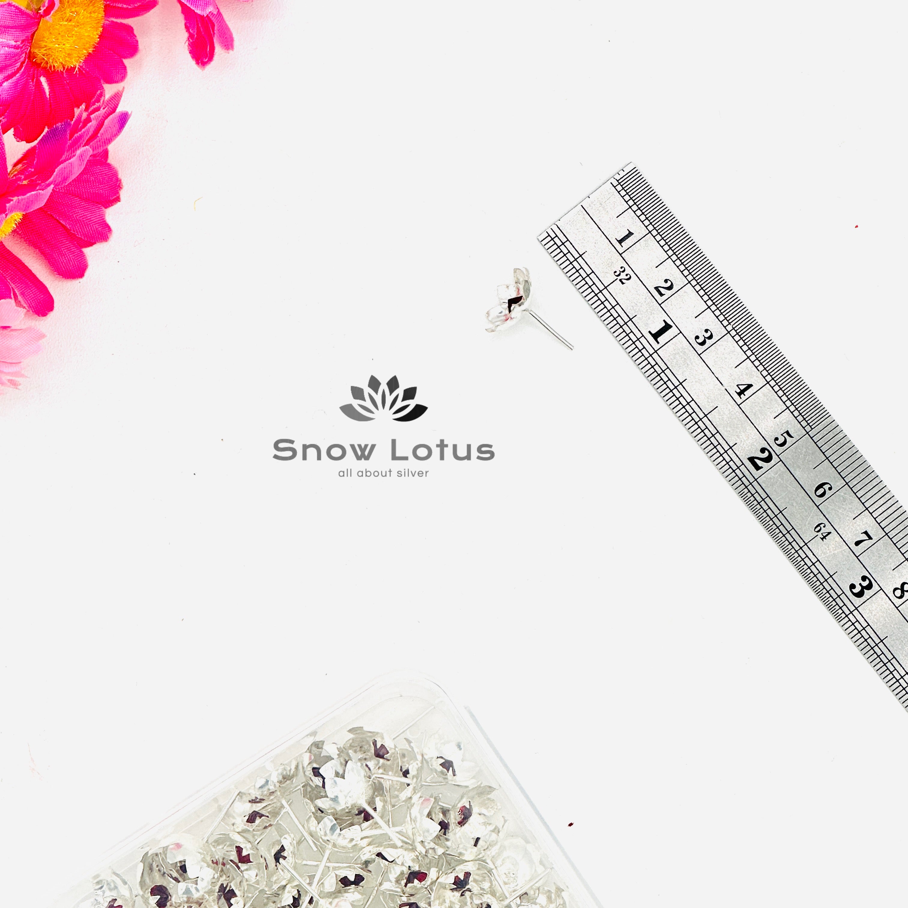 108 Silver Flowers with Stone