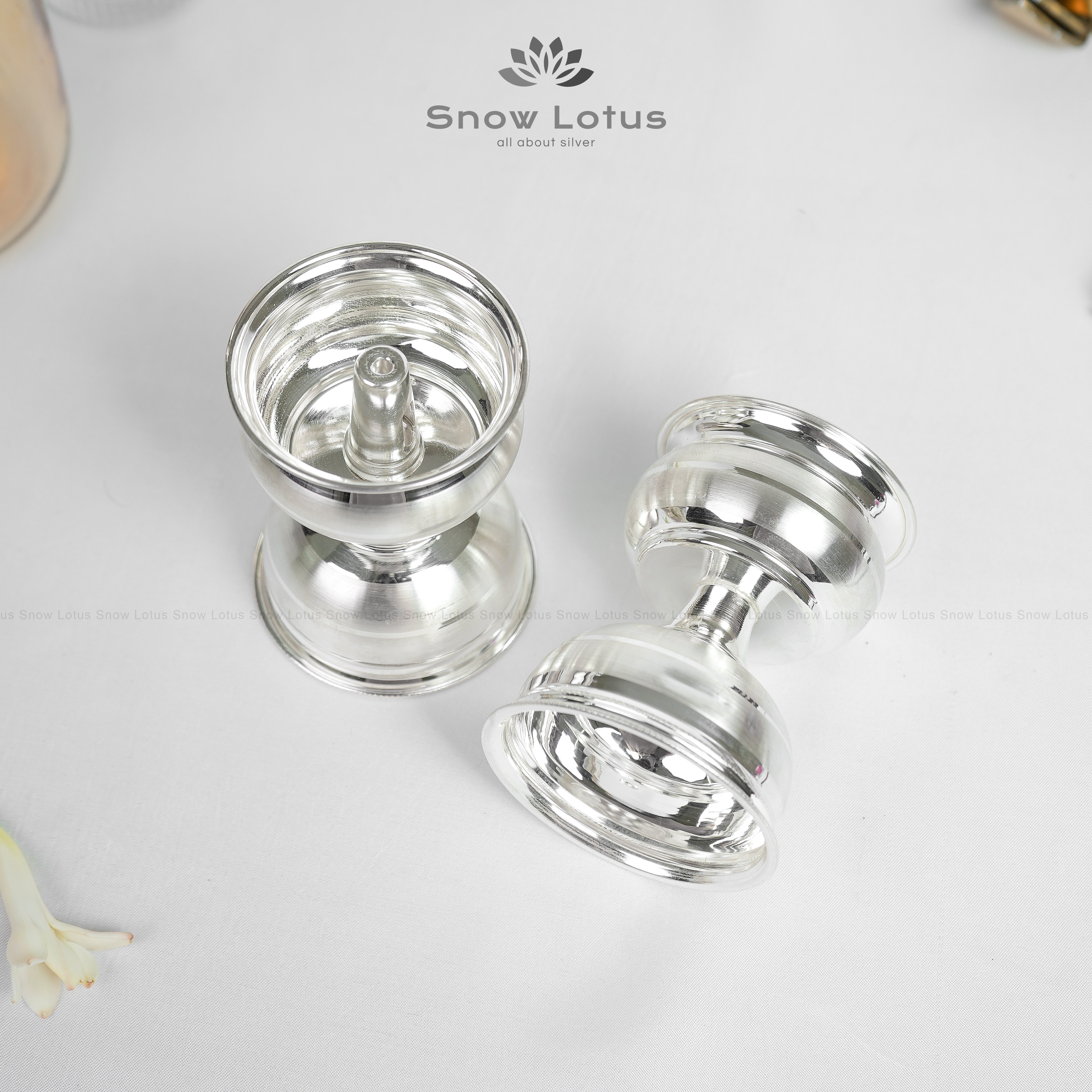 Dull Polish Bottom Knot Akhanda Diyas Pair