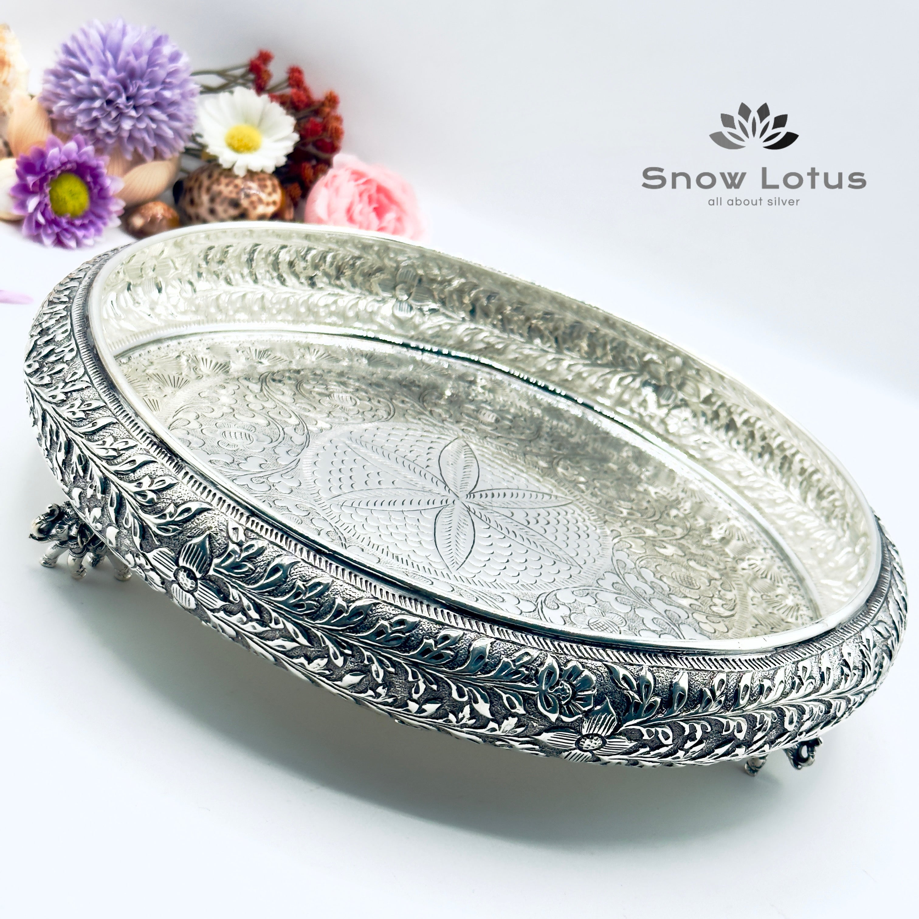 Antique Pooja Plate Elephant legs