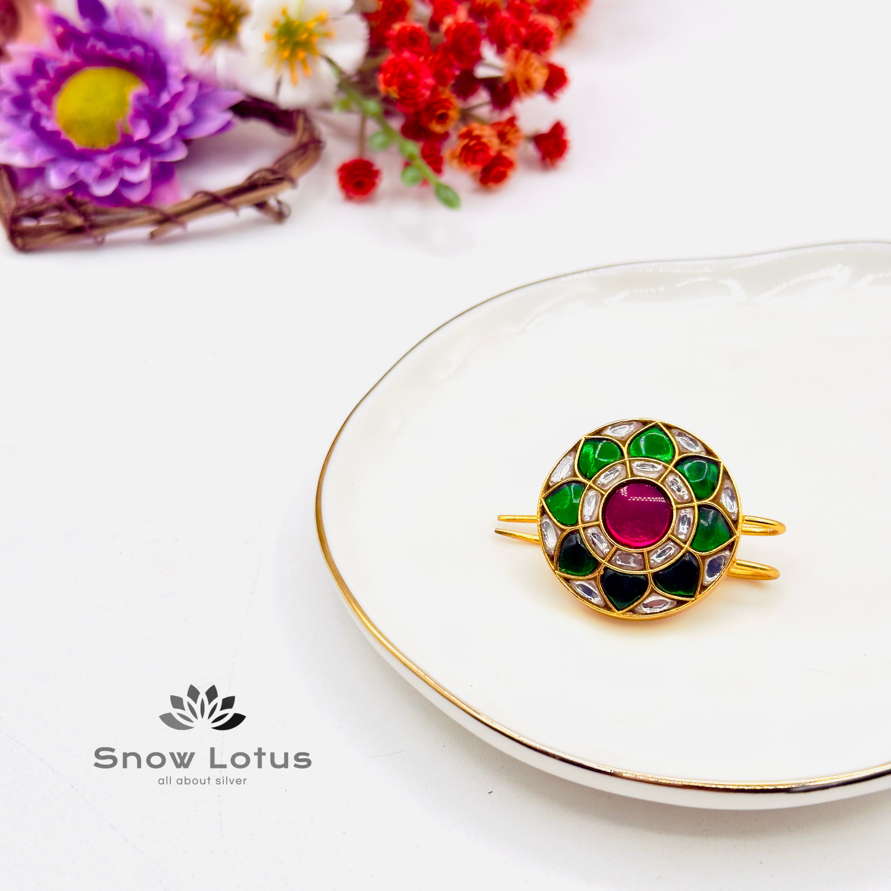 MultiColor Kundan Hair Accessory