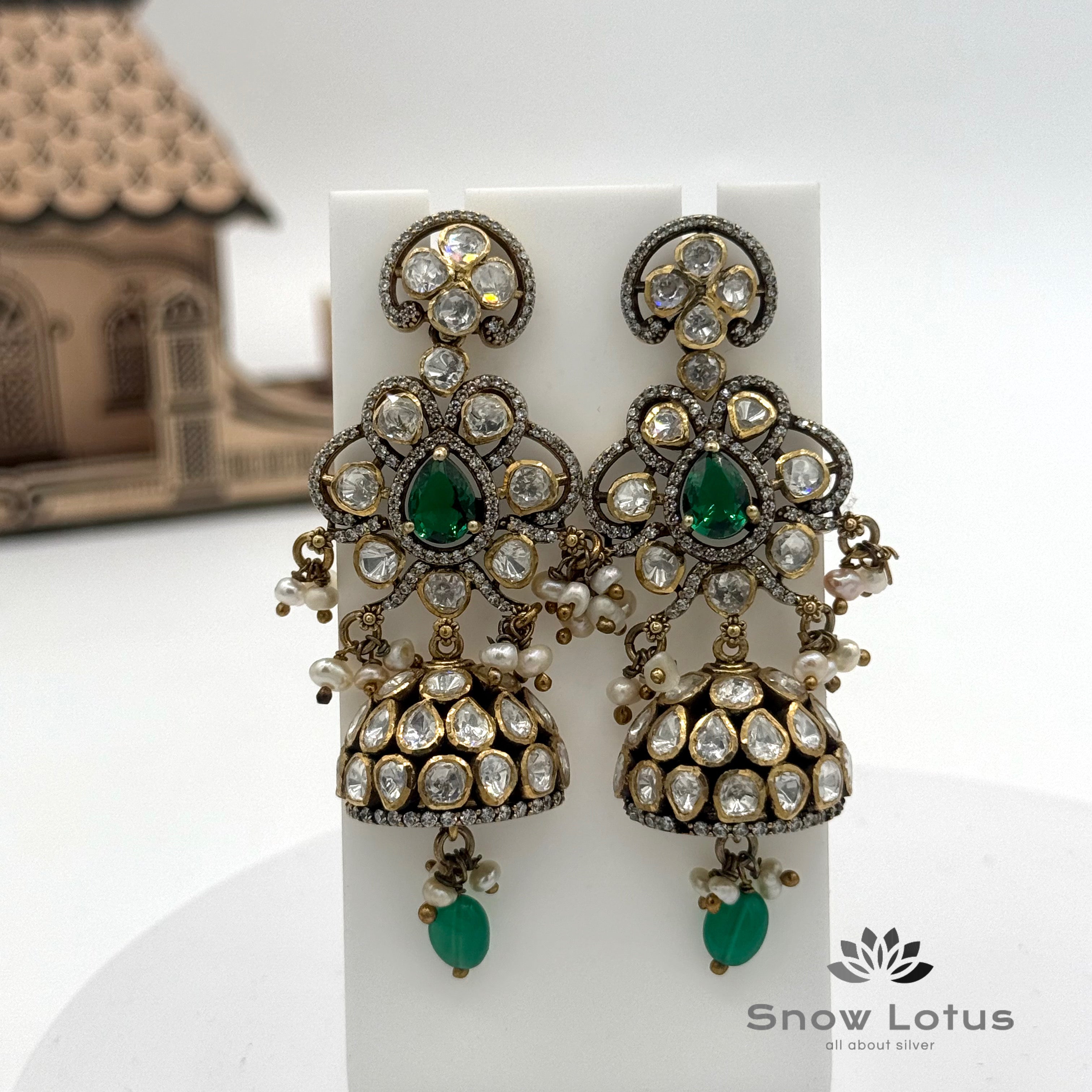 Long Emarald Moissanite Rani Haaram