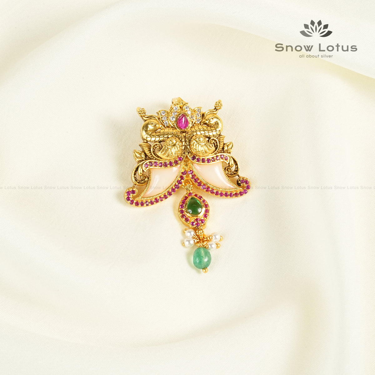 Emerald Grace Antique Puligoru Pendant