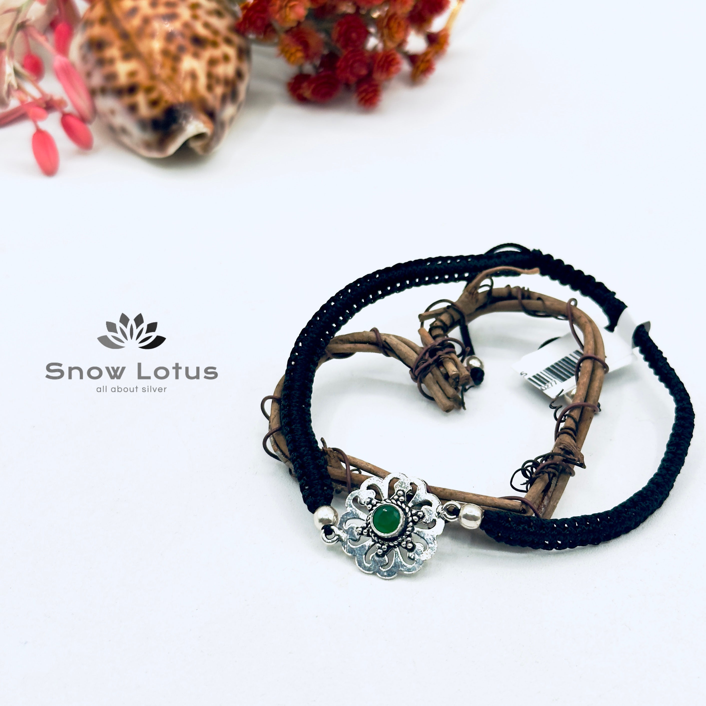 Greeny Floral Nazariya Thread Anklet