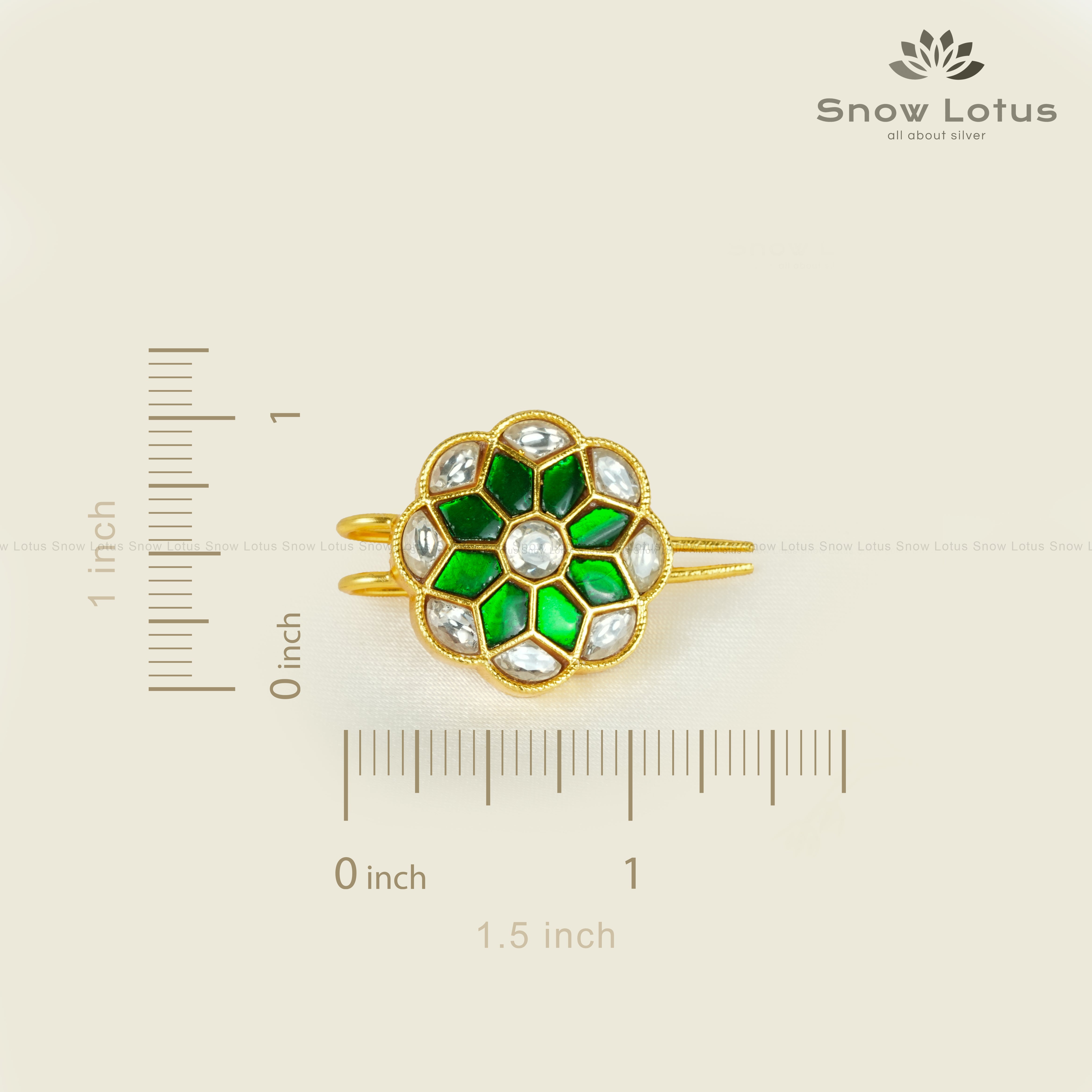 Green Kundan Juda Pin