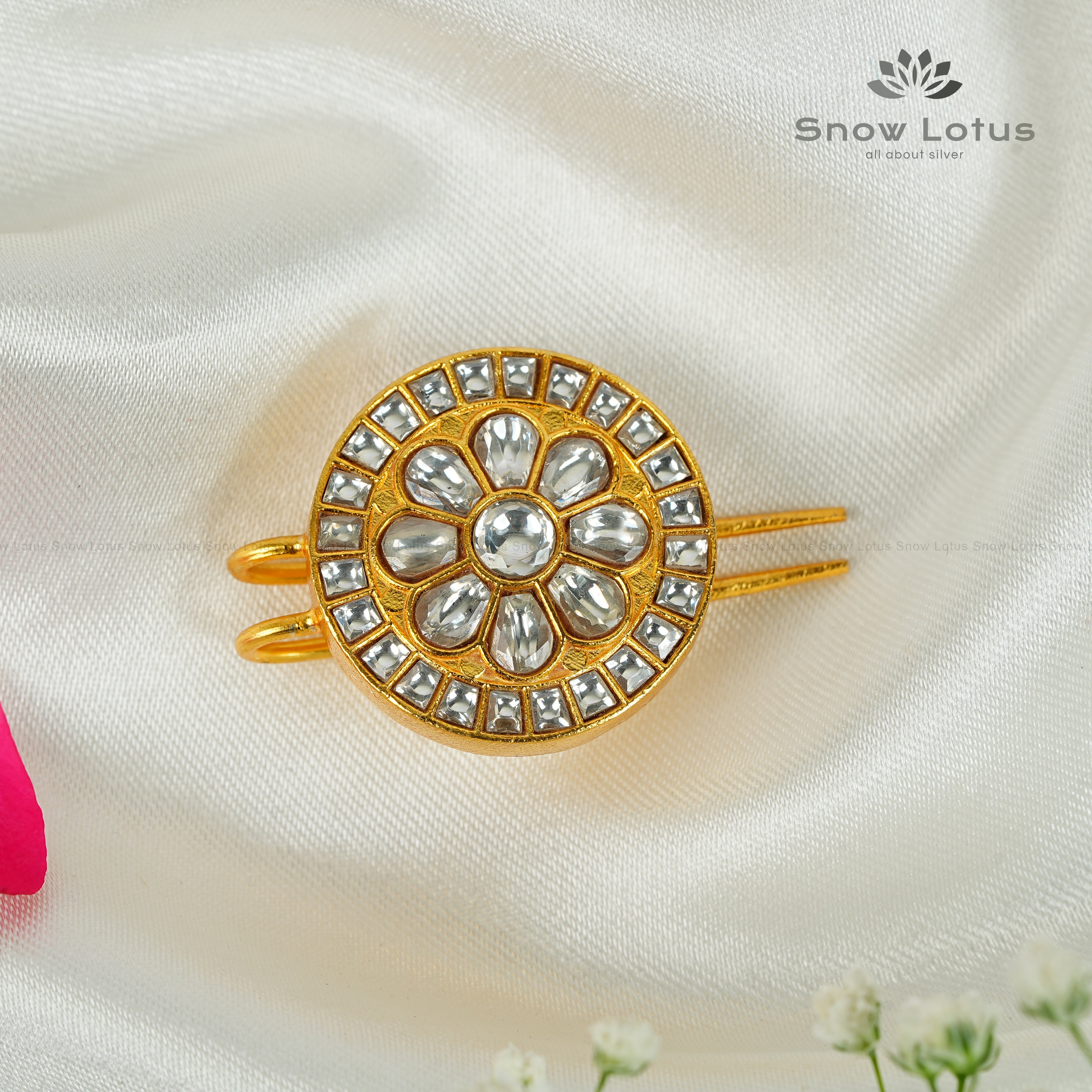 White Kundan Juda Pin