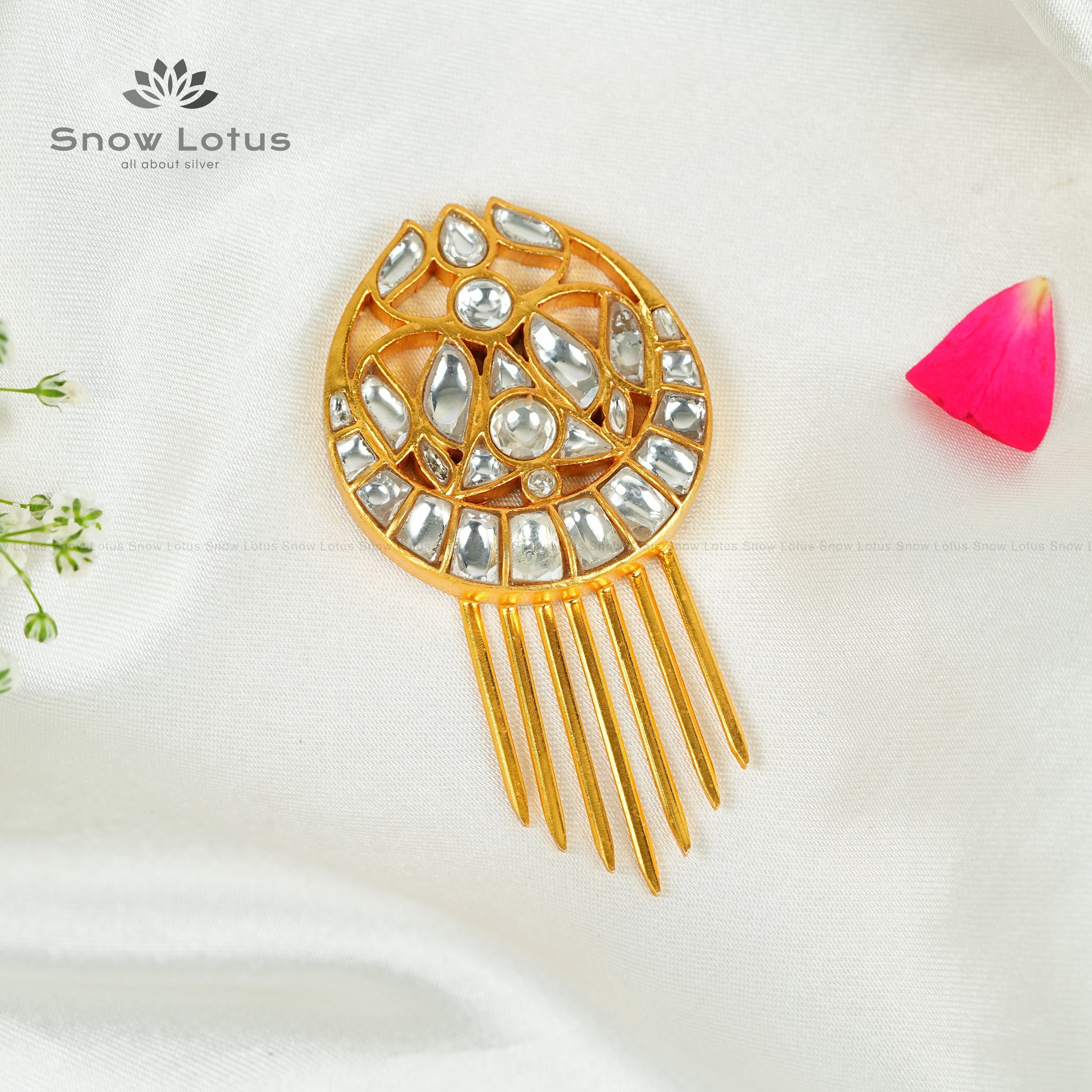 Half Moon Kundan Juda Pin