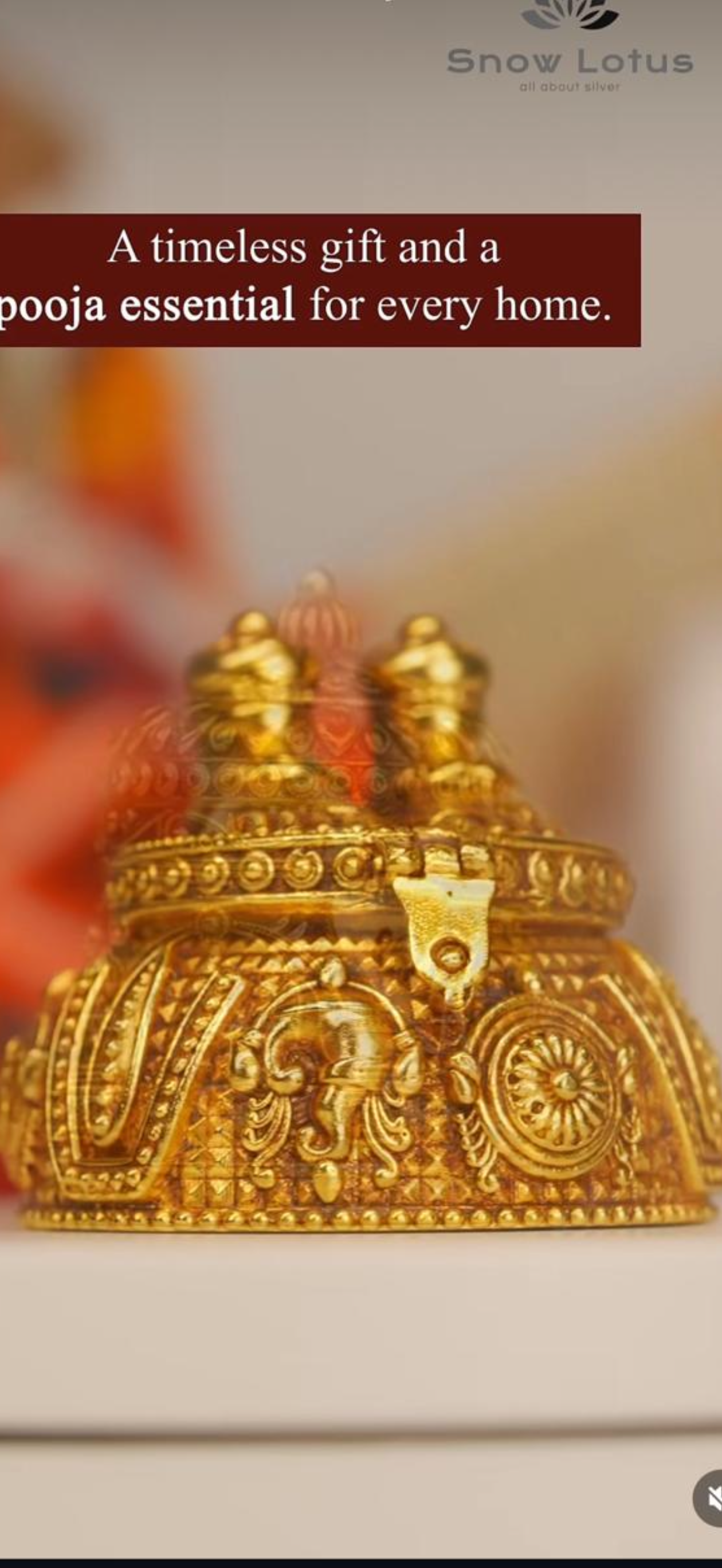 Gold Plated Special Kumkum Box Balaji Padam