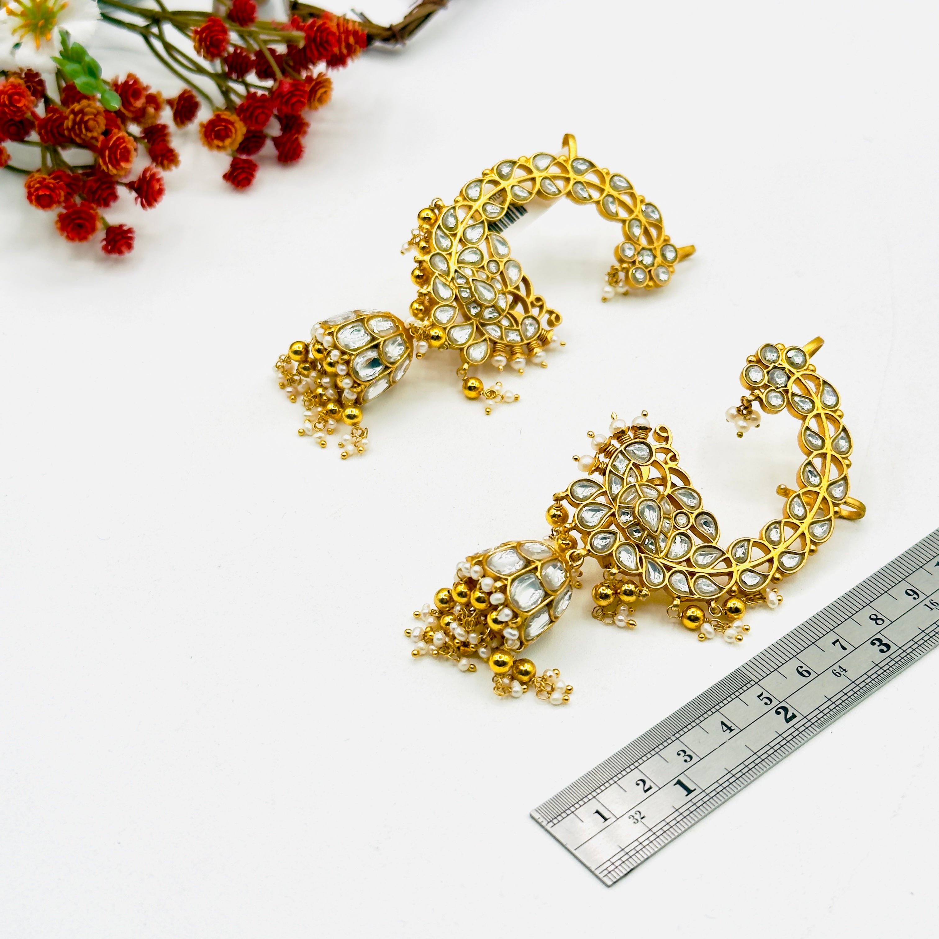 Grand earcuff jhumki white