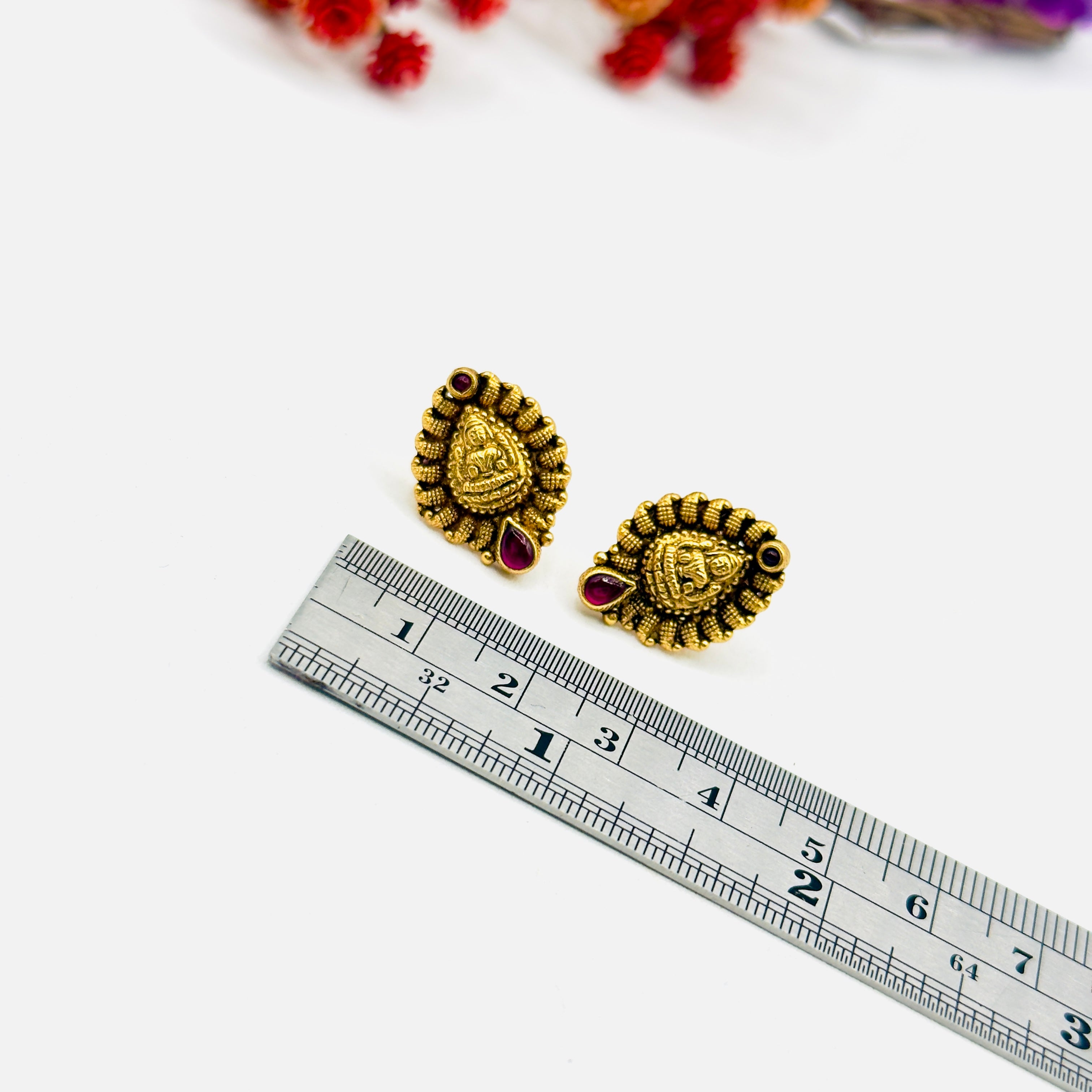 Lakshmi Red Studs