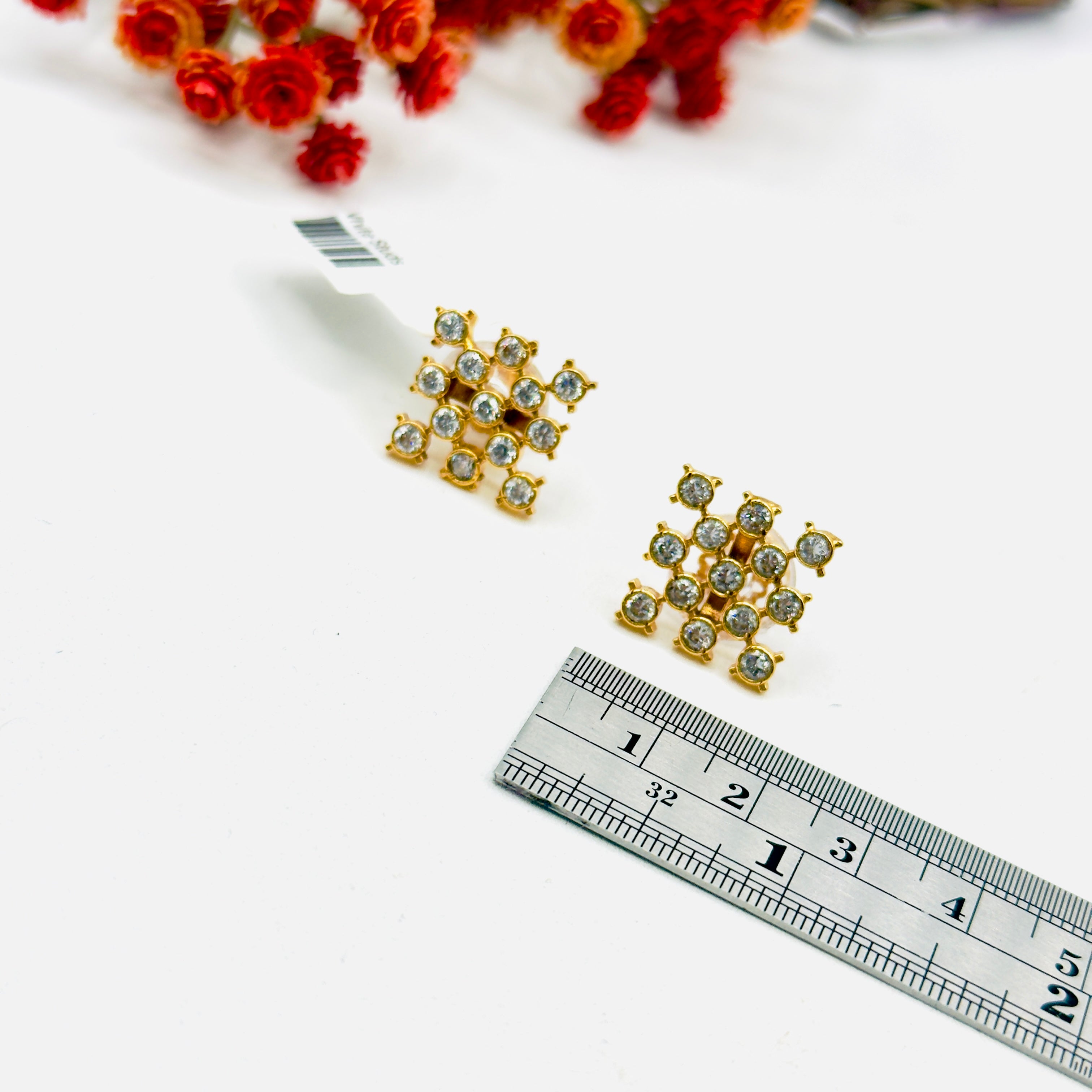 Stellar Squarish White Studs