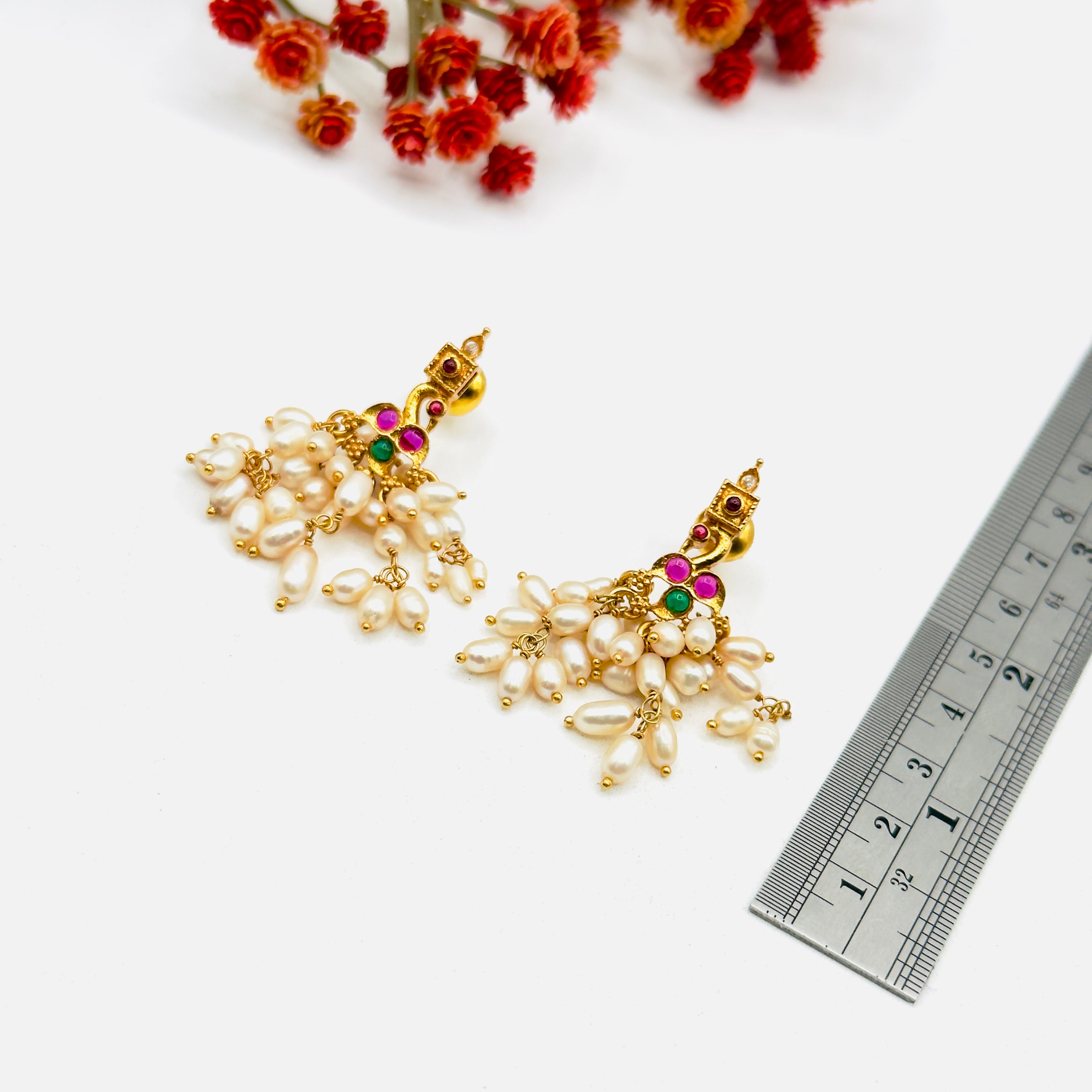 Featherglow Pearled Earrings