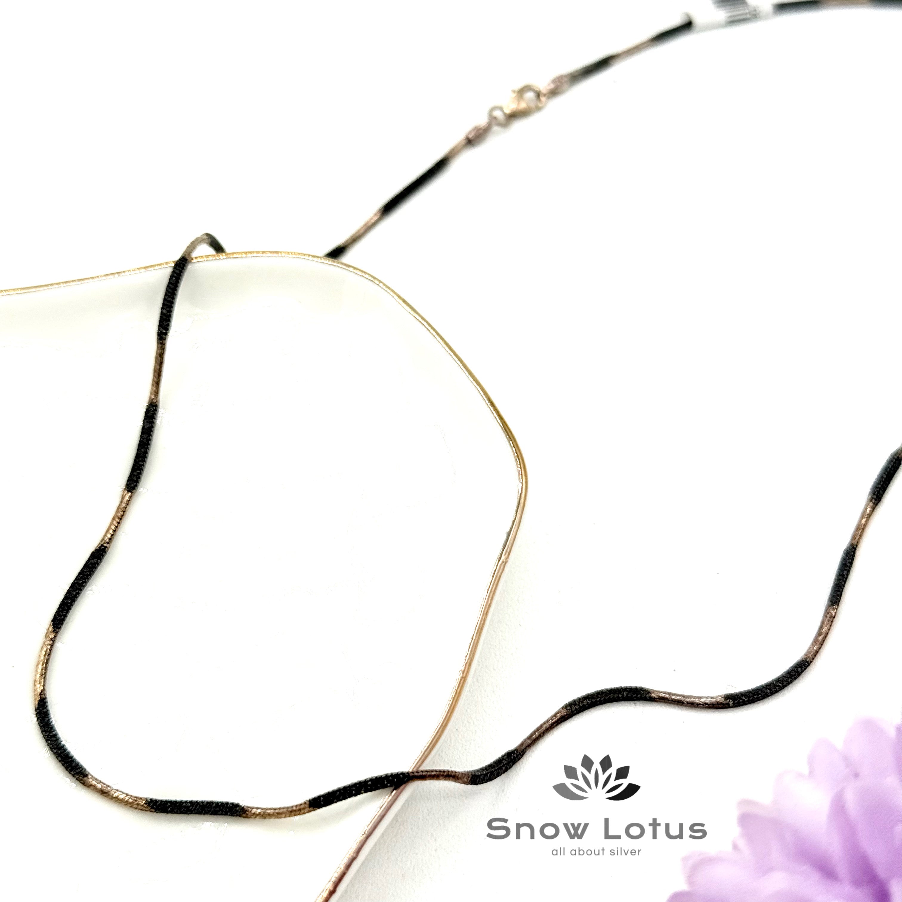 6.0 Black silver tone chain 925