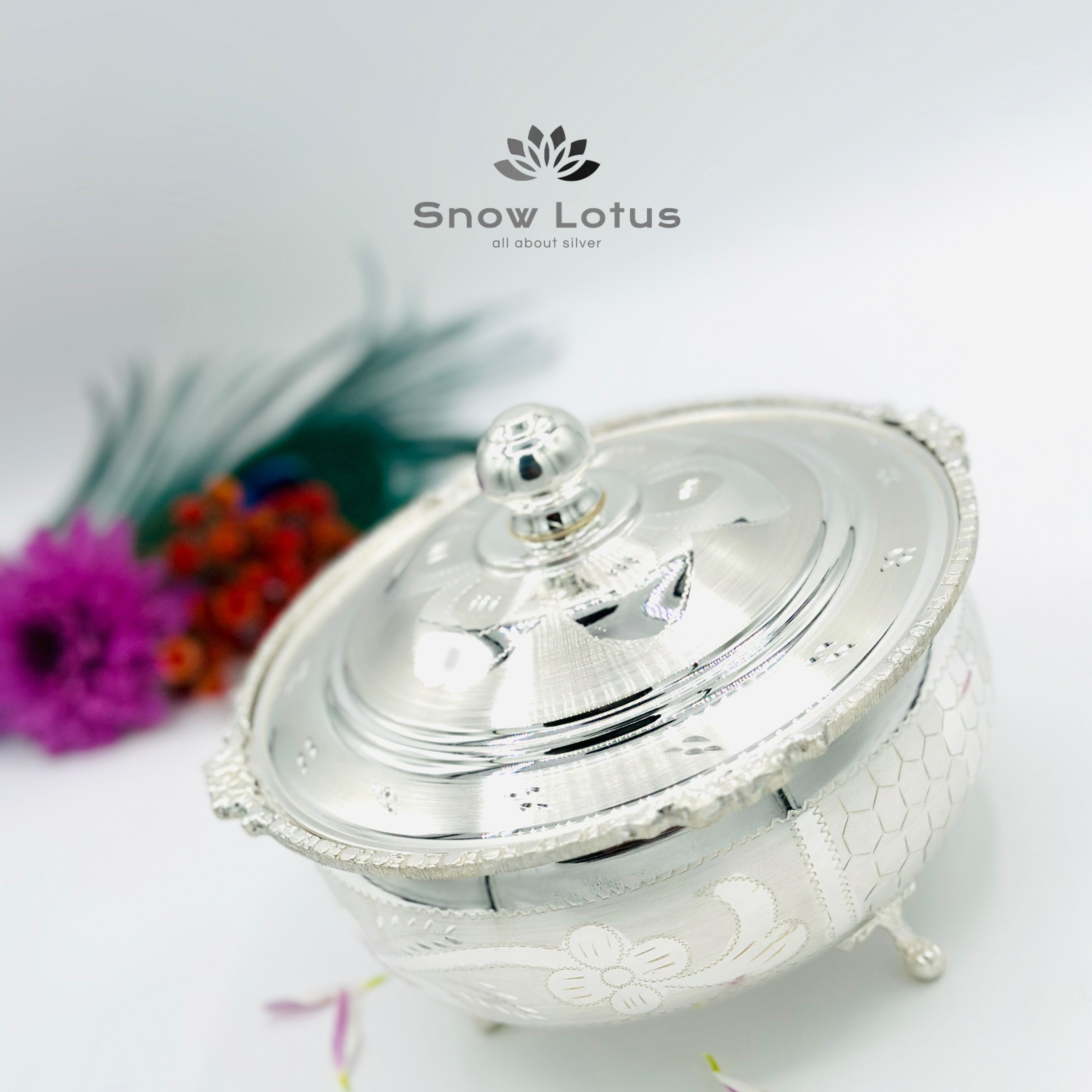 Silver Serving Dish with Lid 925