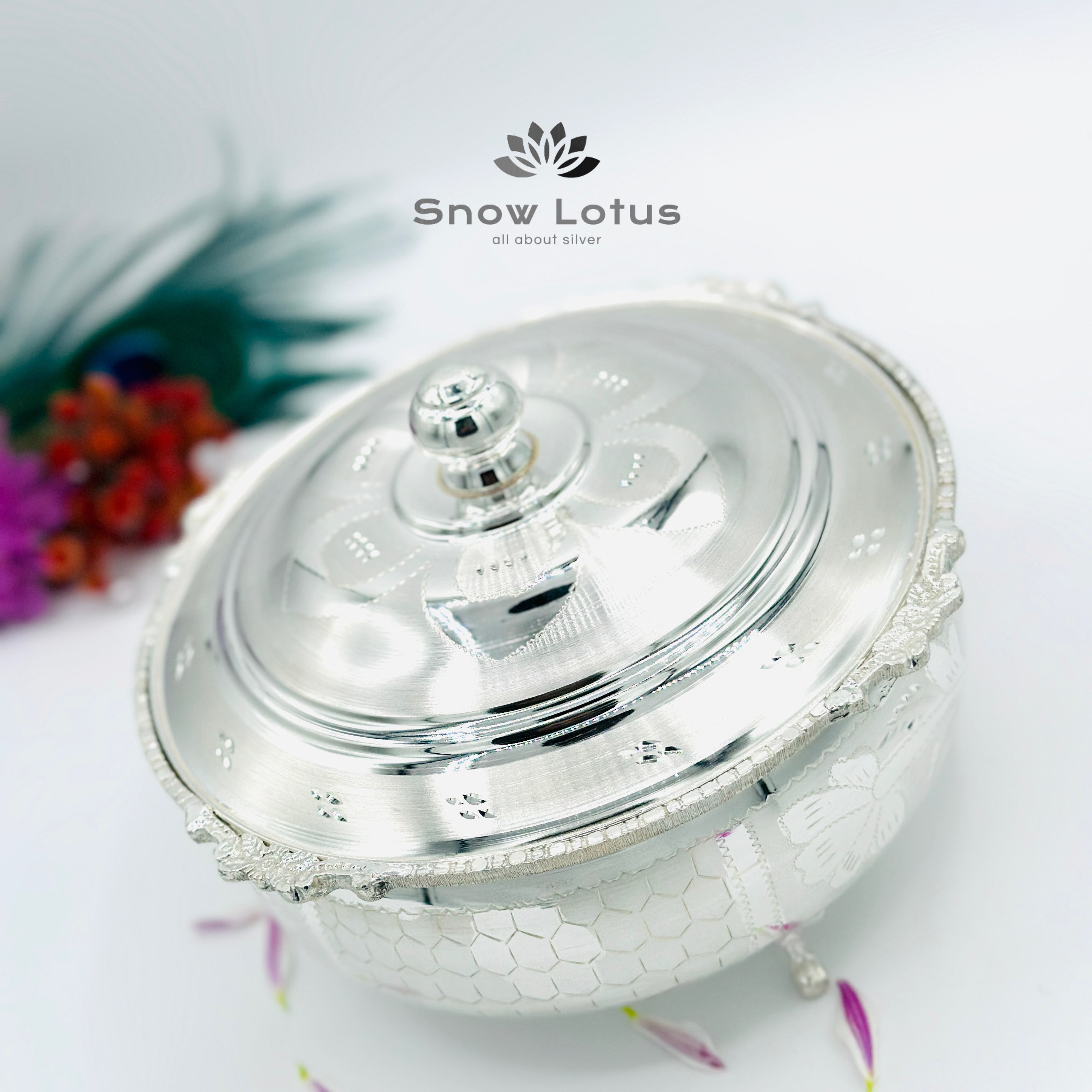 Silver Serving Dish with Lid 925