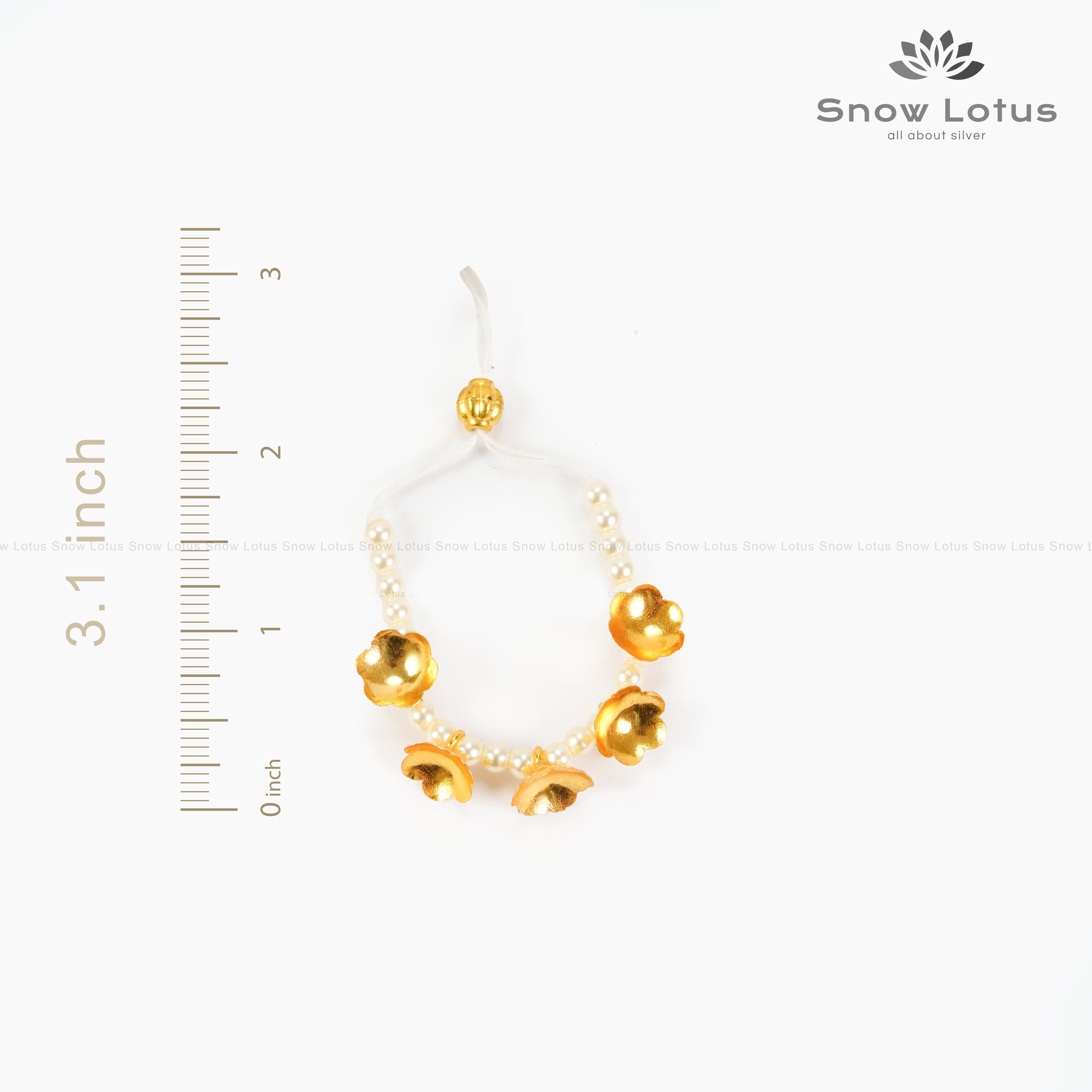 2 gms Gold Flowers Mini Haaram Pearl