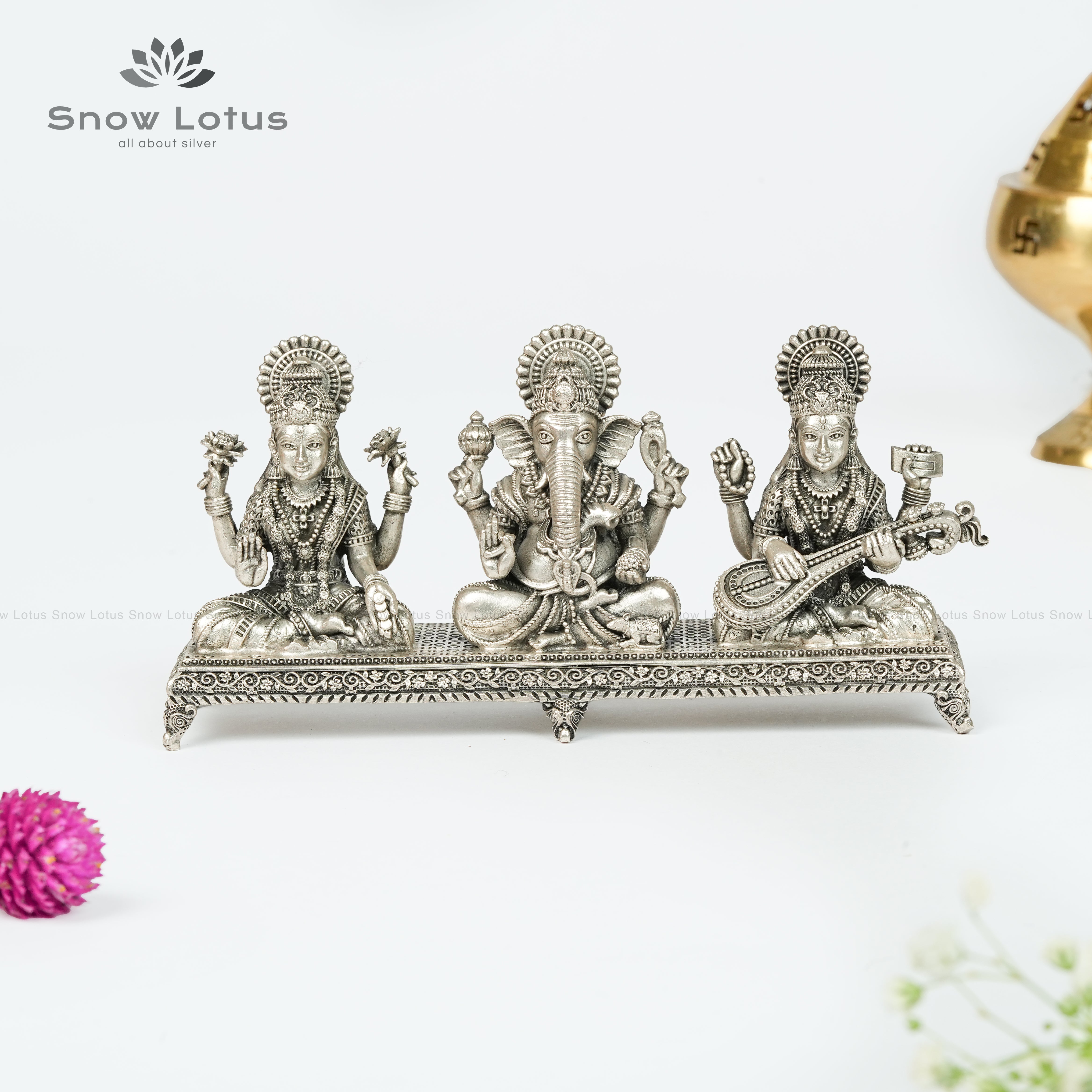 Lakshmi Ganesh Saraswathi Antique 3D