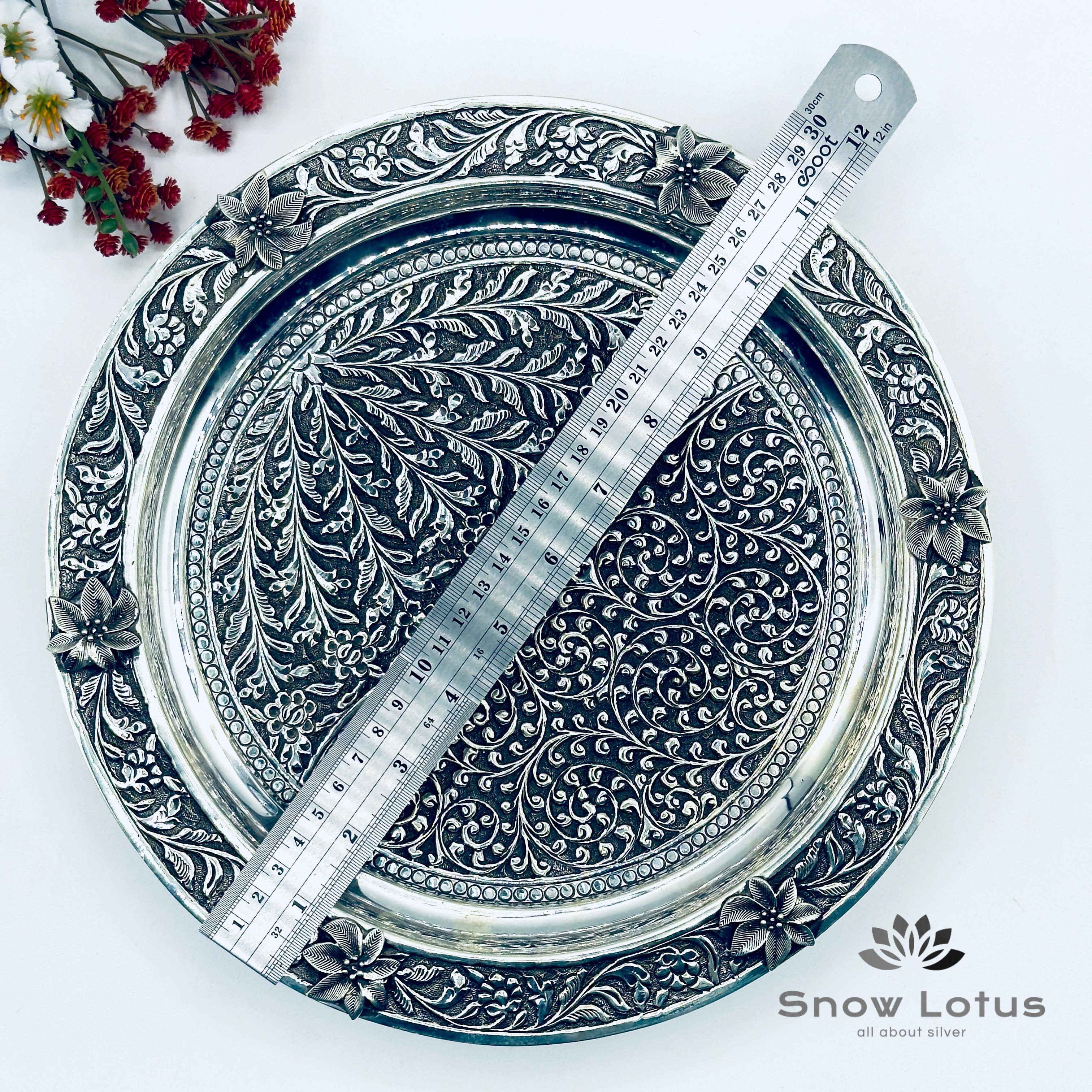 Antique Pooja Plate stem&flowers