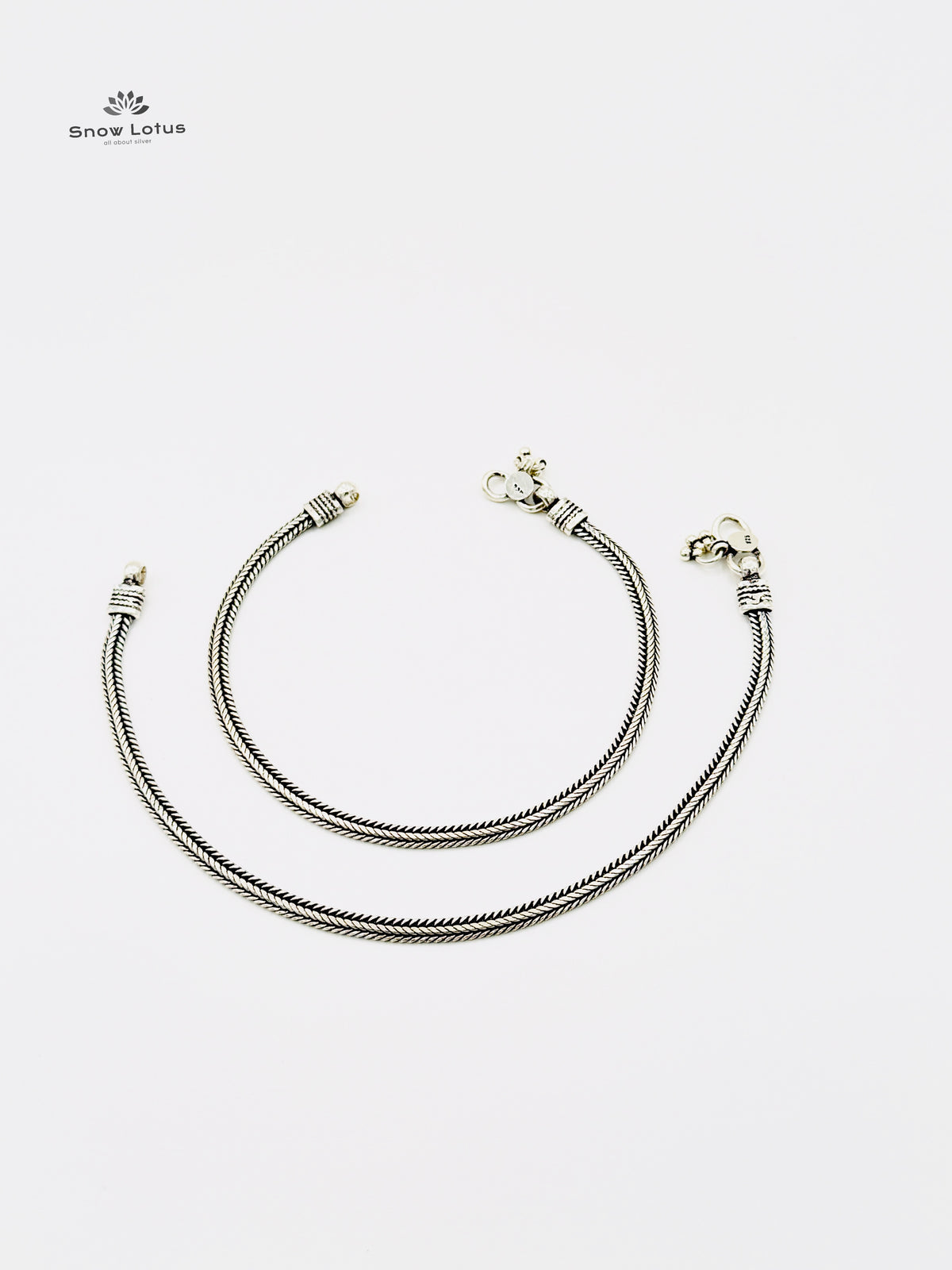 Braided Oxidised Anklets