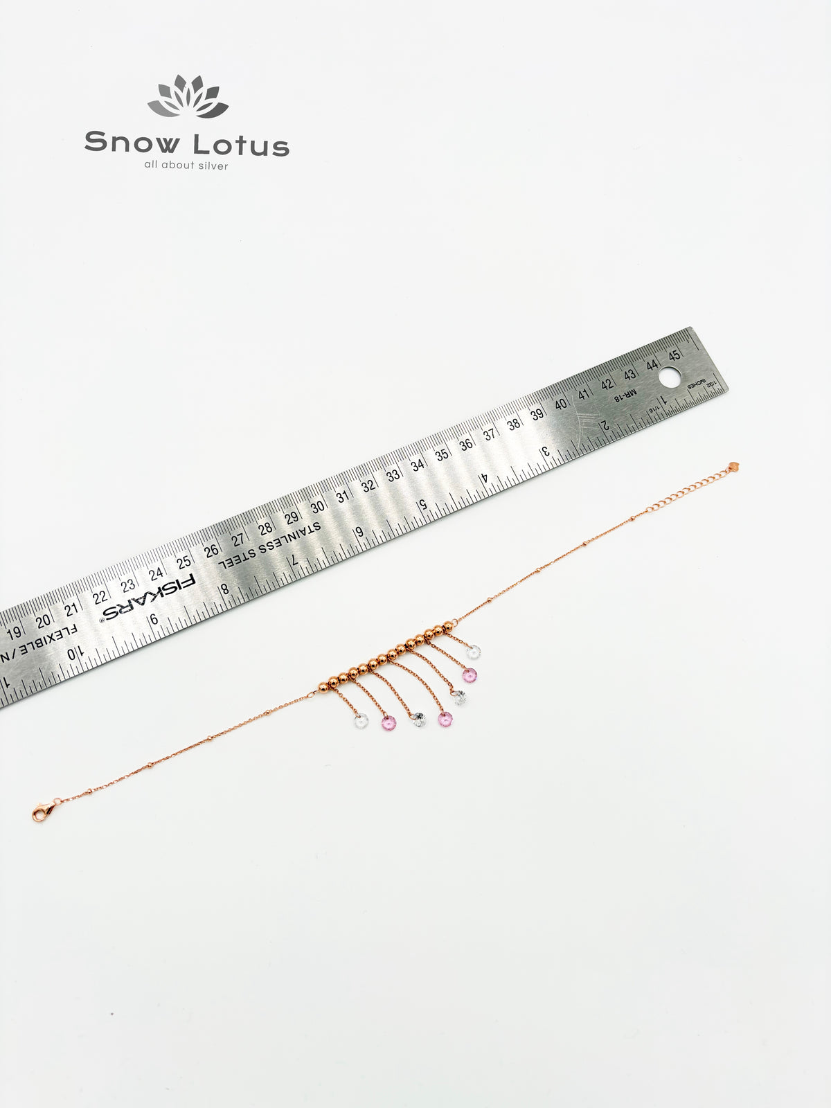 Crystal Drops Rosegold Anklets