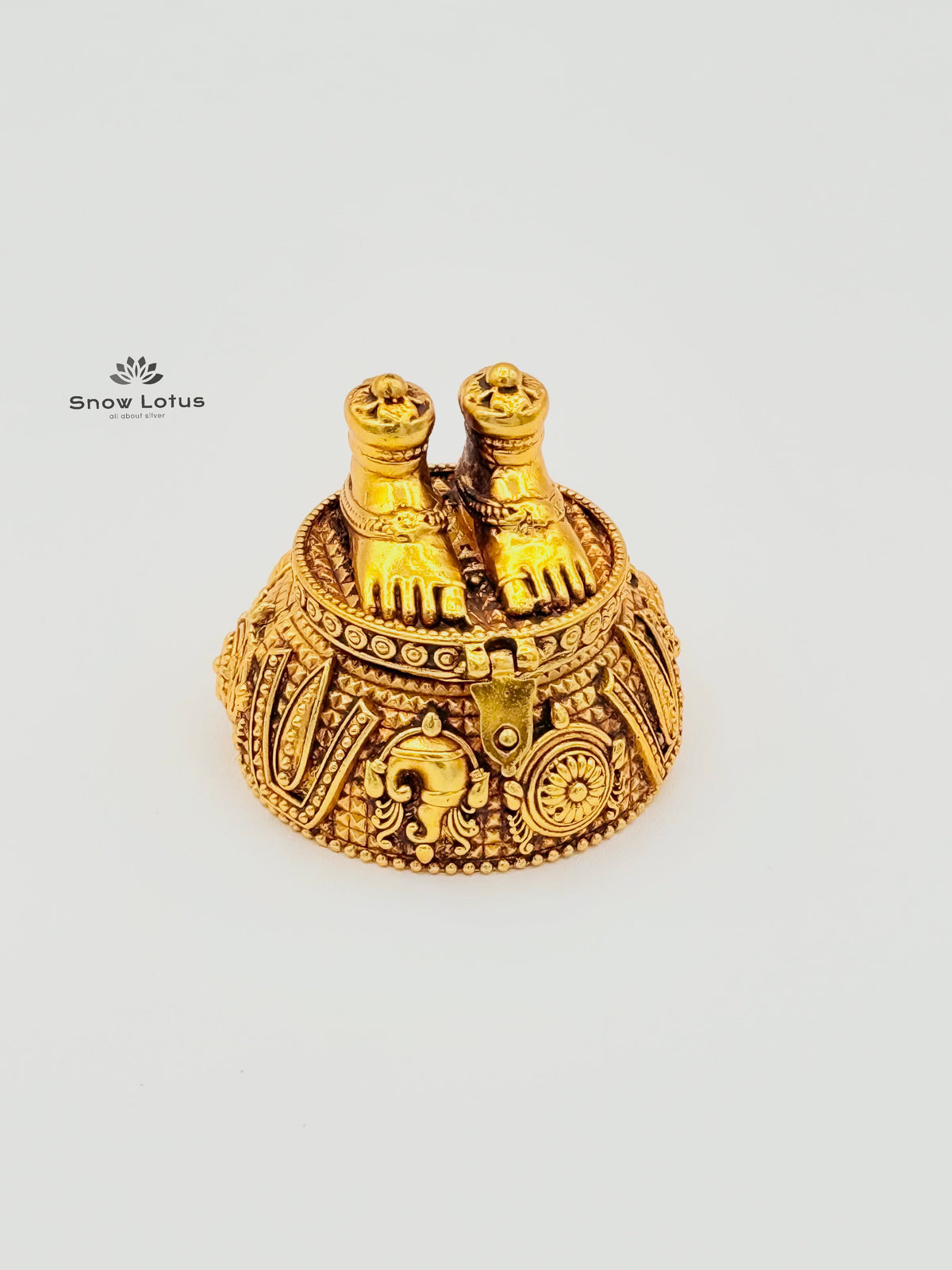 Gold Plated Special Kumkum Box Balaji Padam