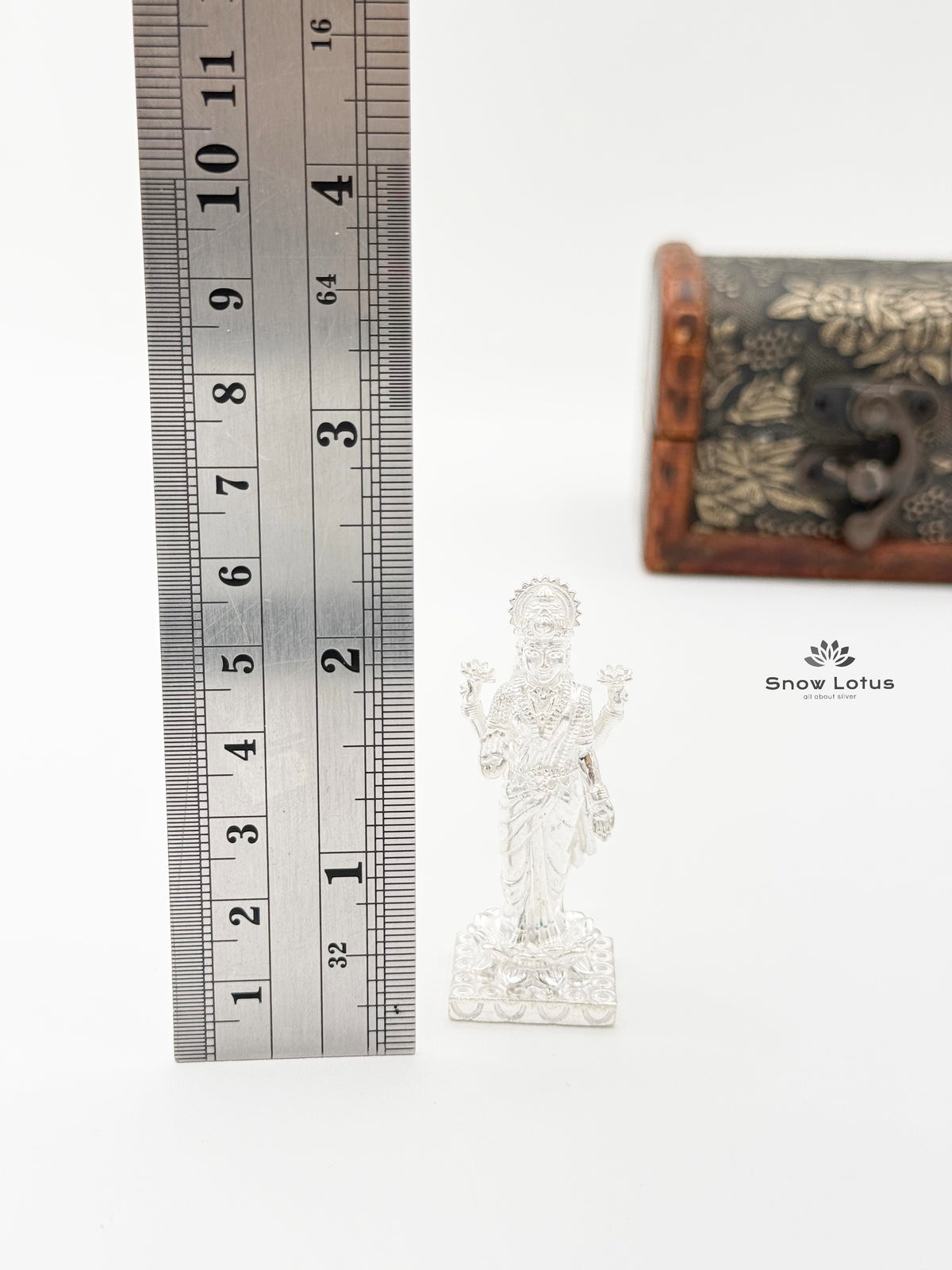 Lakshmi Devi Standing Silver Solid 3D