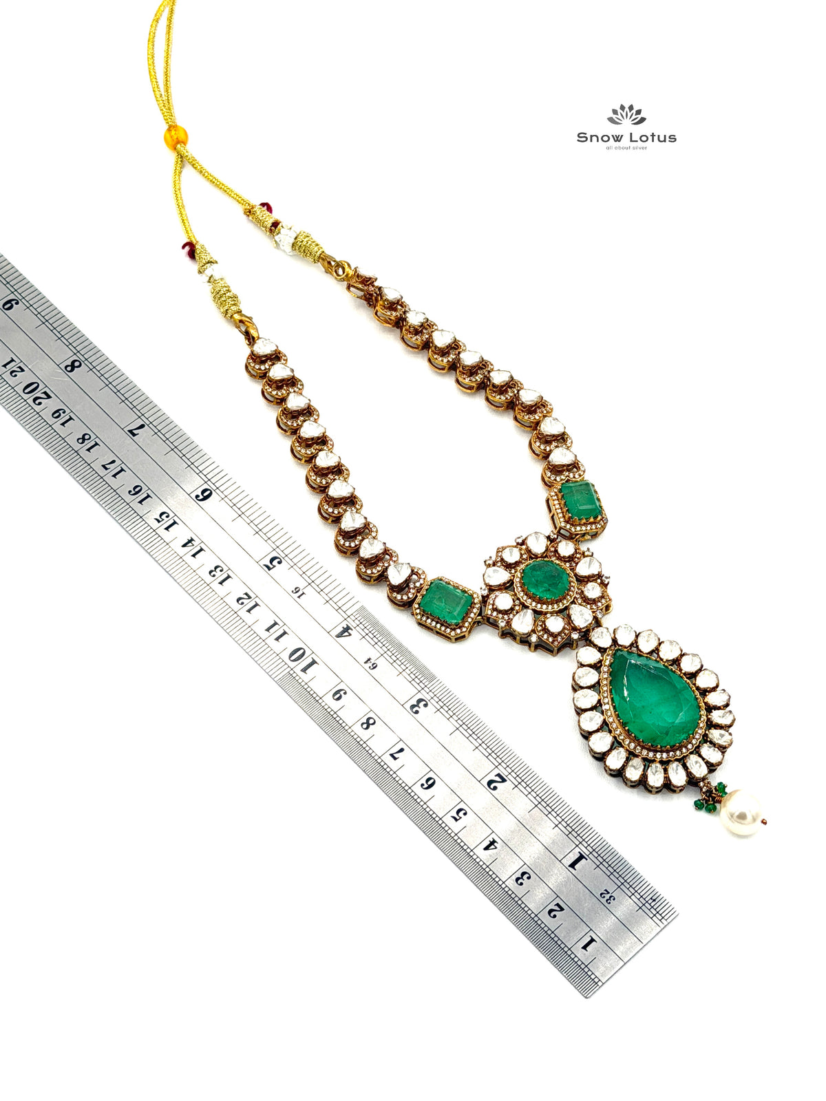 Pearled Drop Moissanite Neckpiece With Earrings