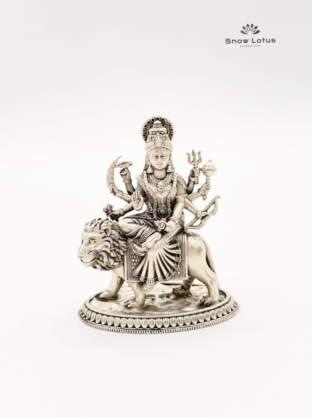 Durga Devi on Lion Antique 3D Solid