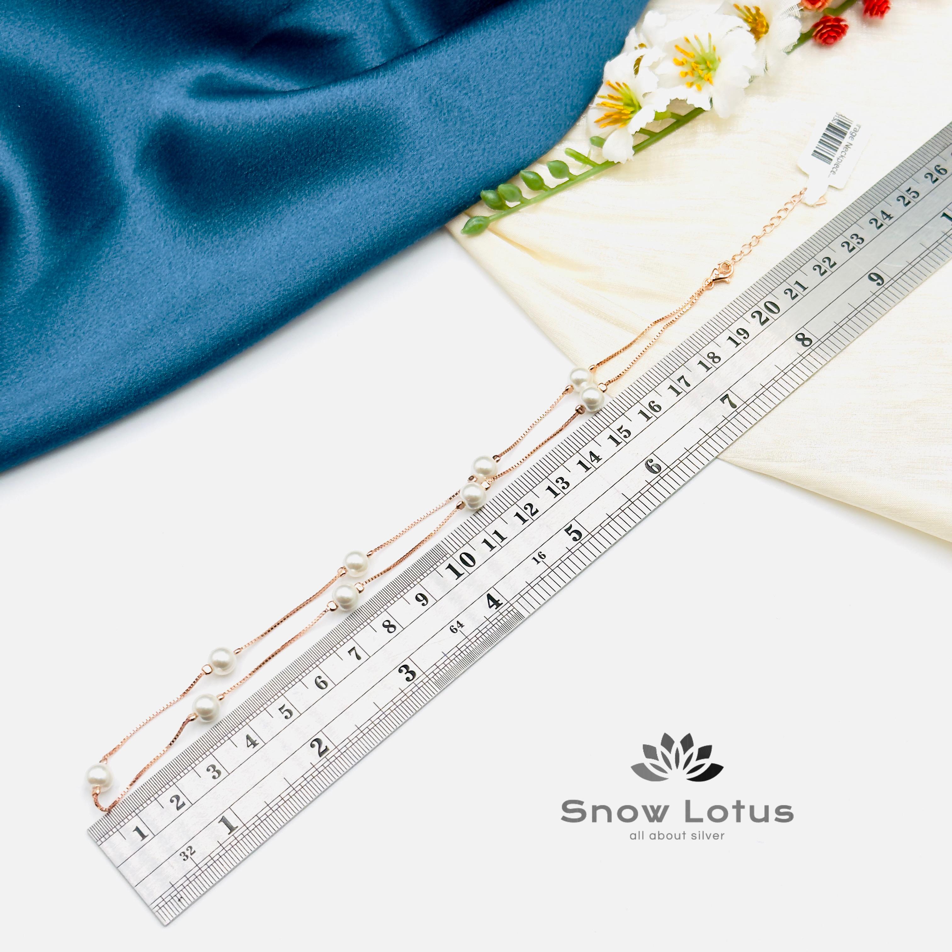 Rose Gold Pearl Mirage Neckpiece With Earrings