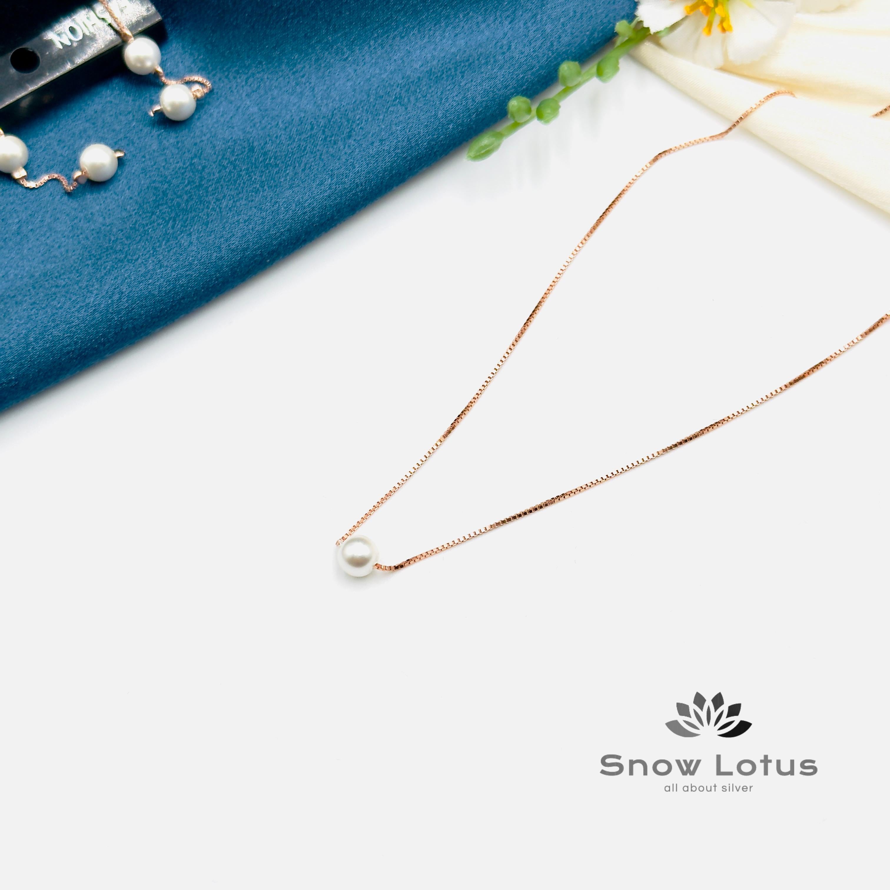 Rose Gold Pearled Drop Neckpiece Set