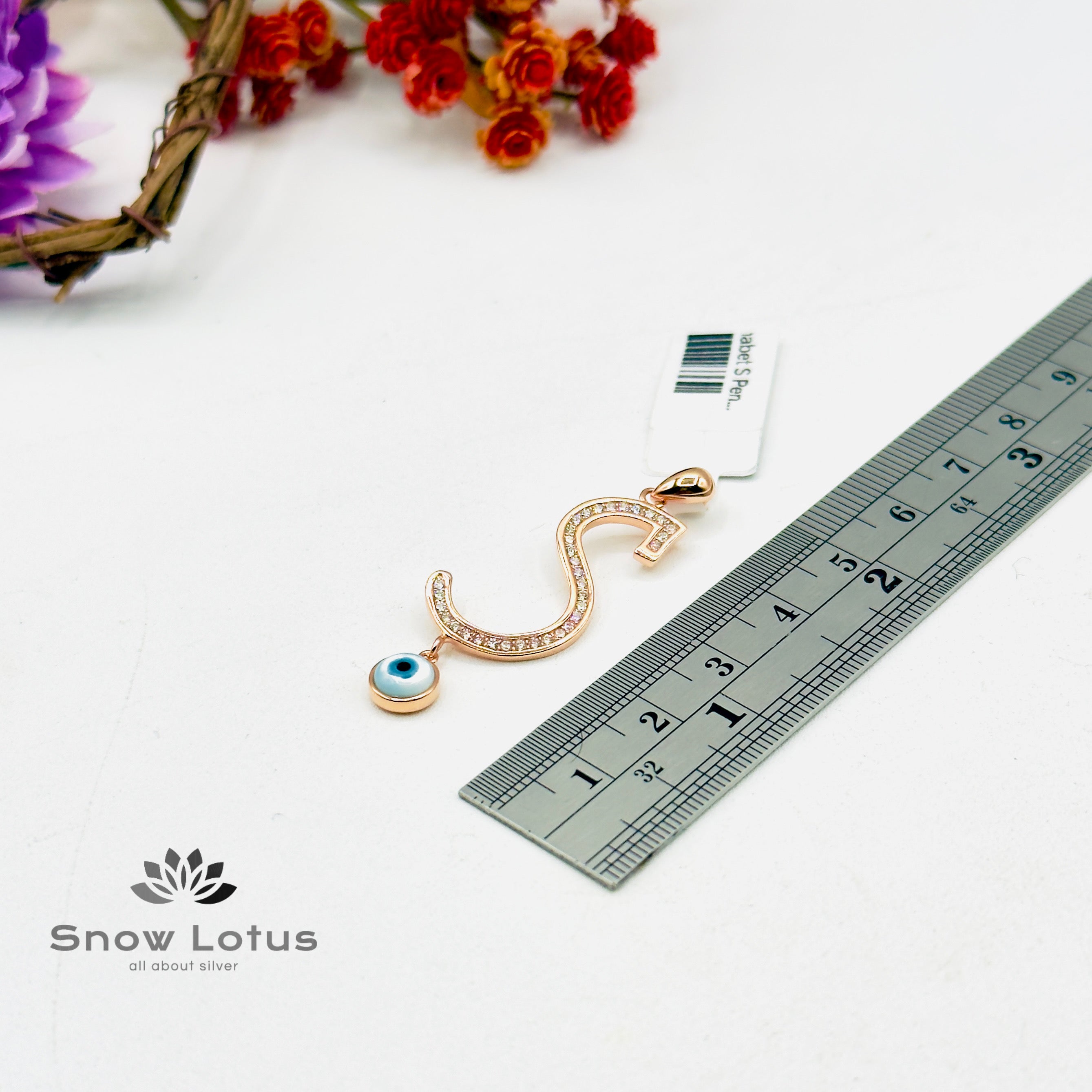 Rosegold Evil Eye Alphabet S Pendant