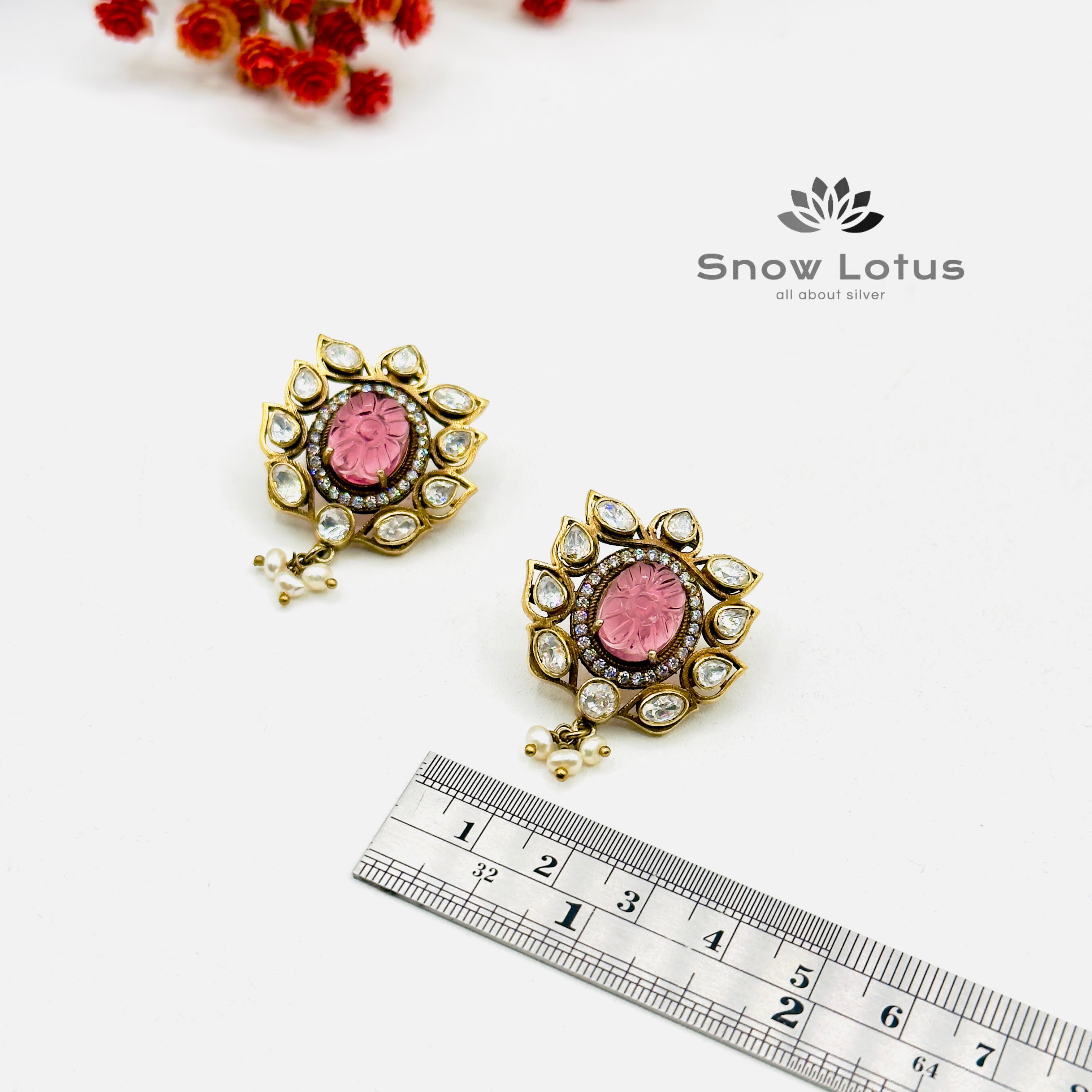 Amethyst Peary Moissanite Studs