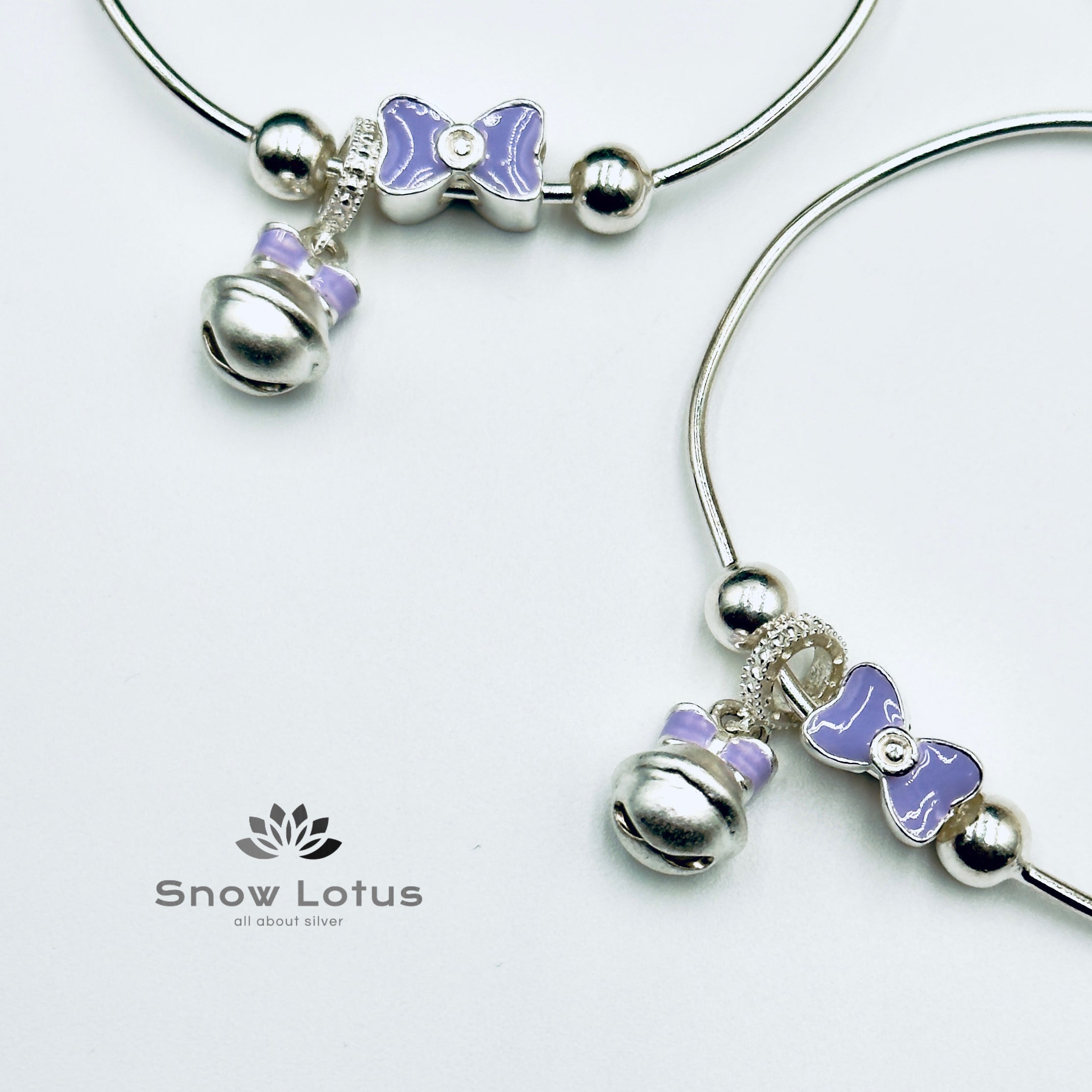 Purple Bow Baby Kada Pair