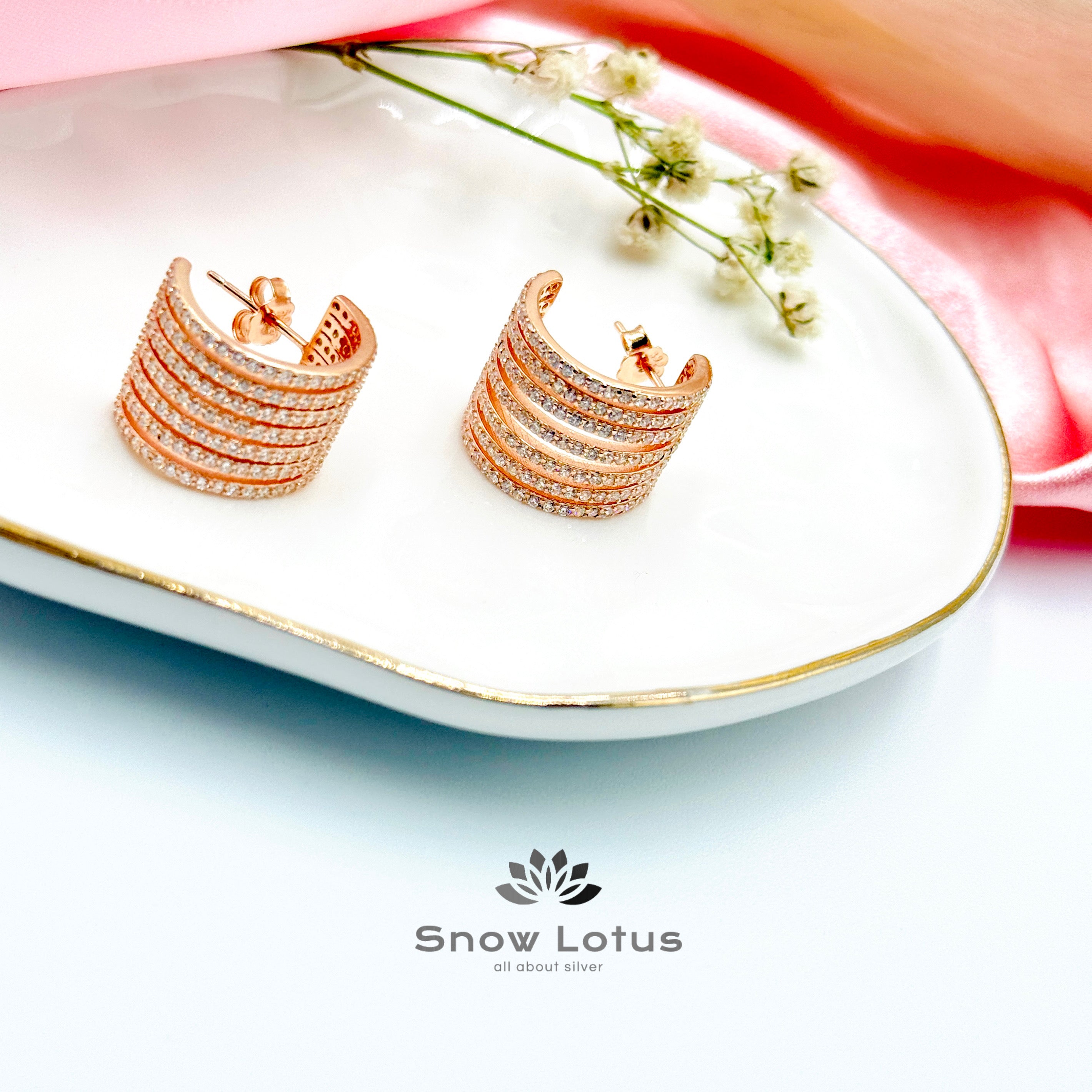 Rose Gold Luxe Layered Earrings