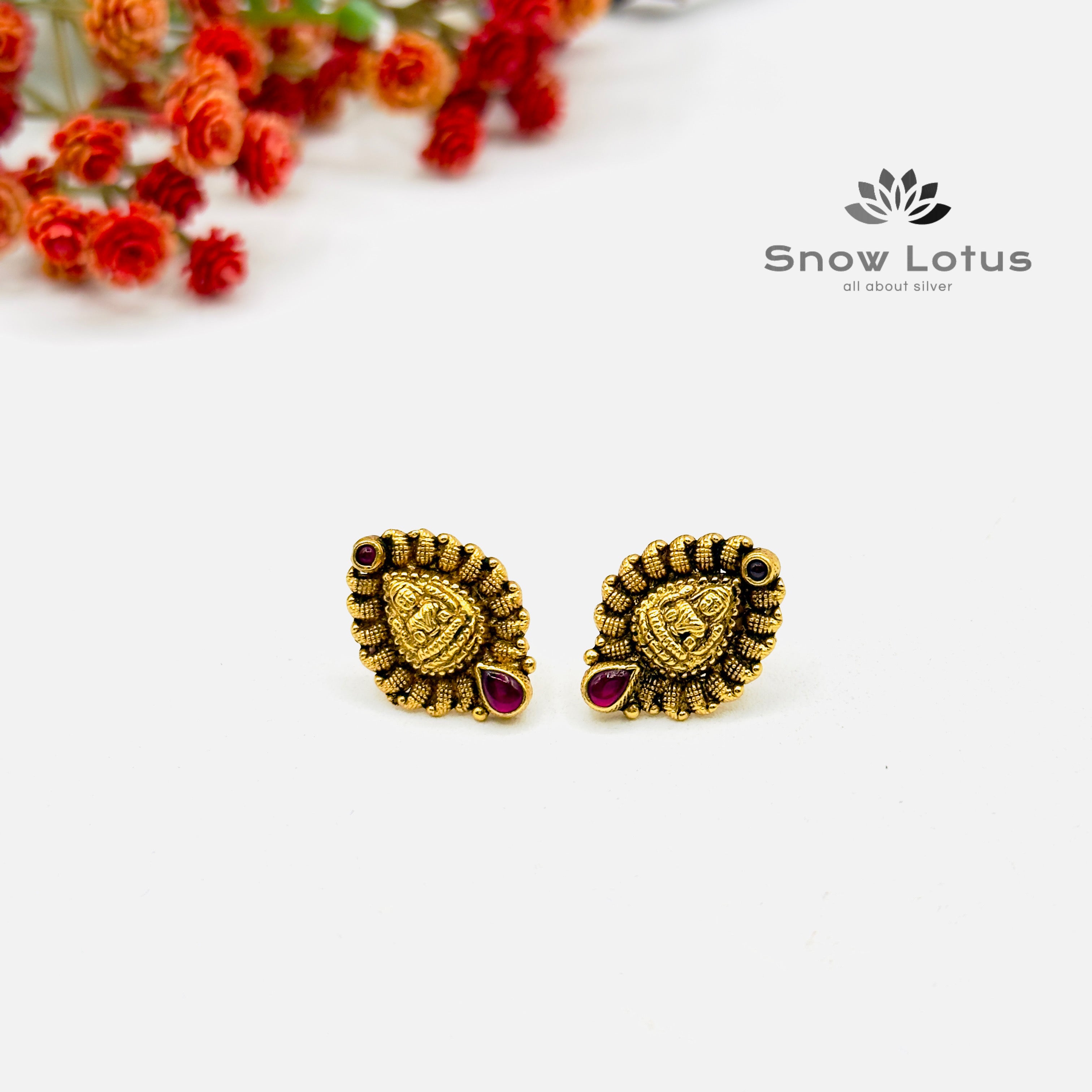 Lakshmi Red Studs