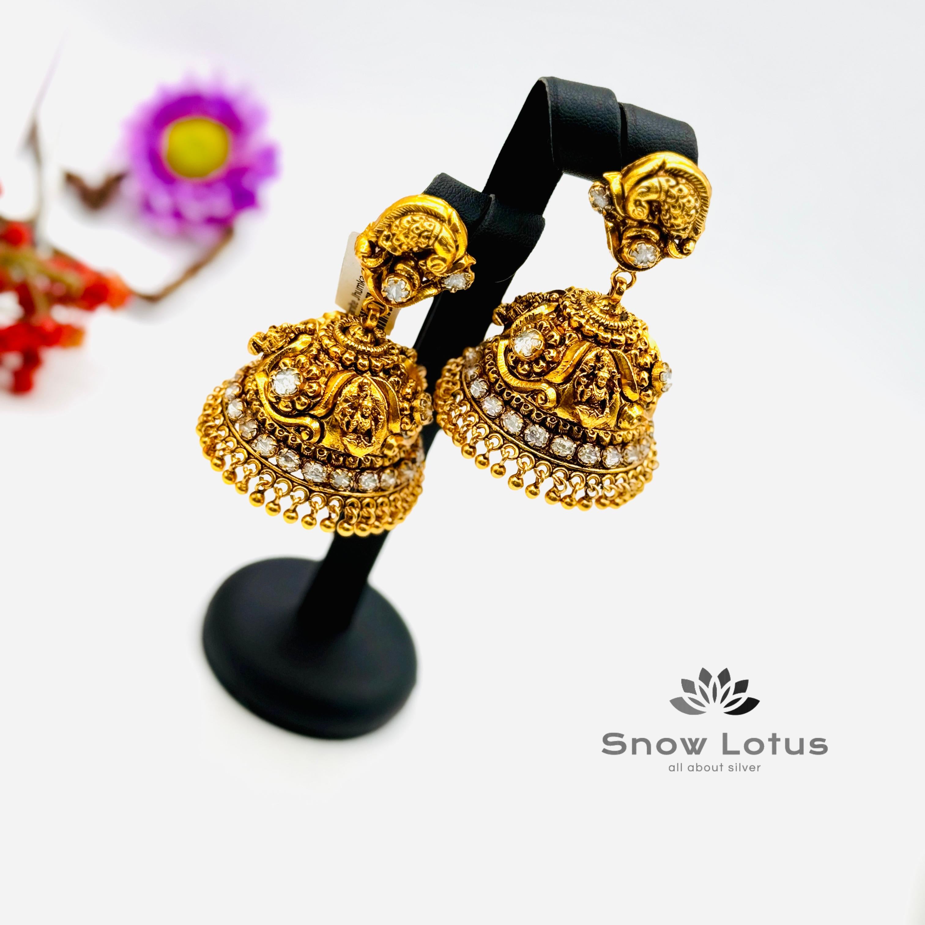 Big Bell Lakshmi Moissanite Jhumka