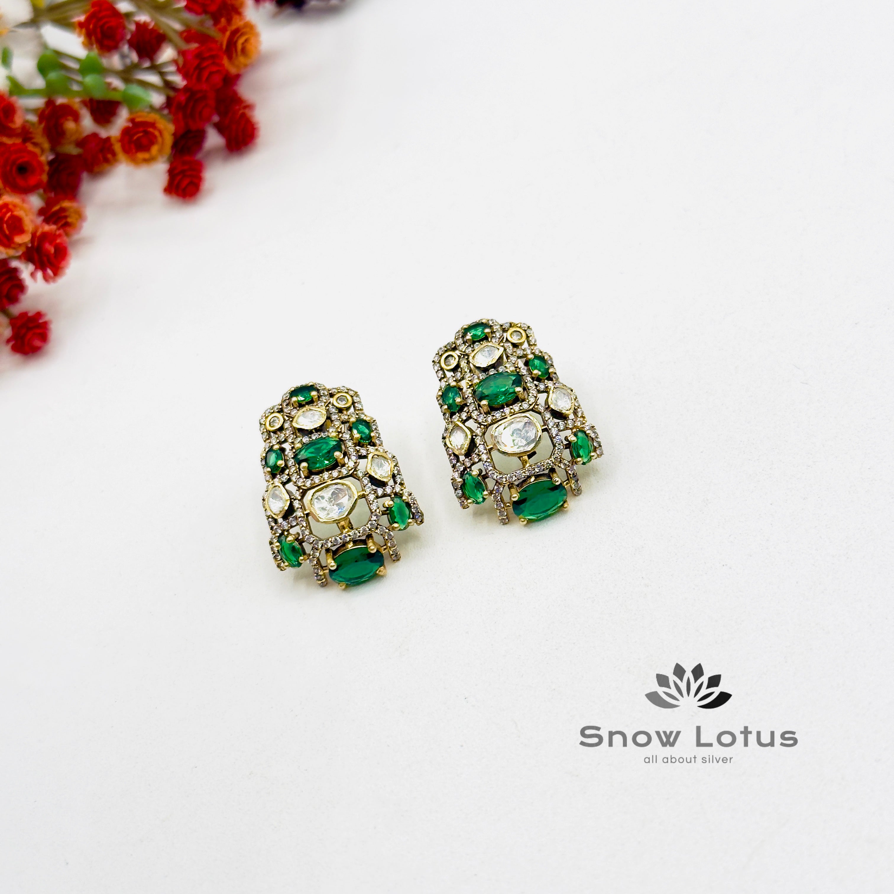 Graceful Green Moissanite Studs